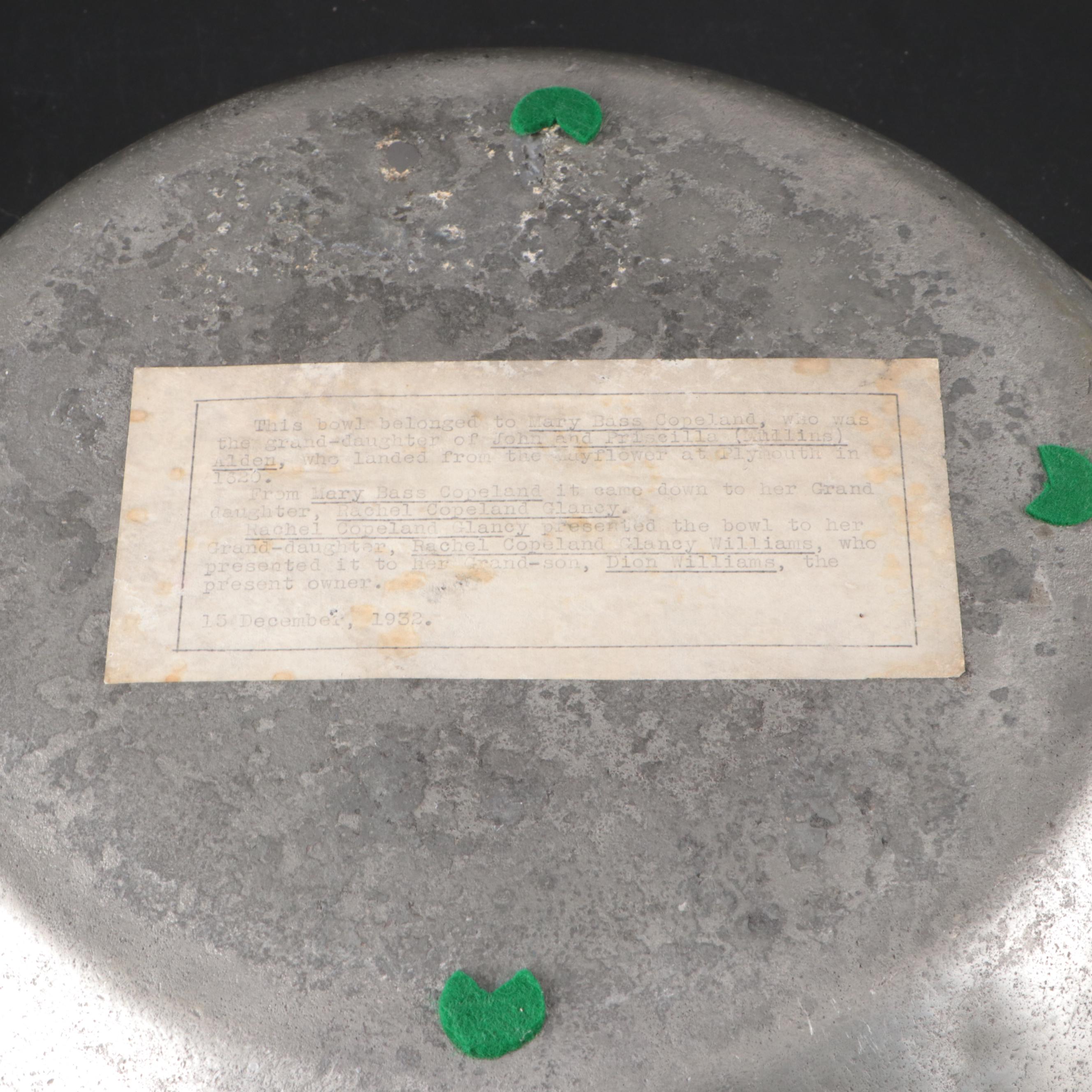 Colonial Era Pewter Bowl with Victorian Style Silver Plate Centerpiece Bowl