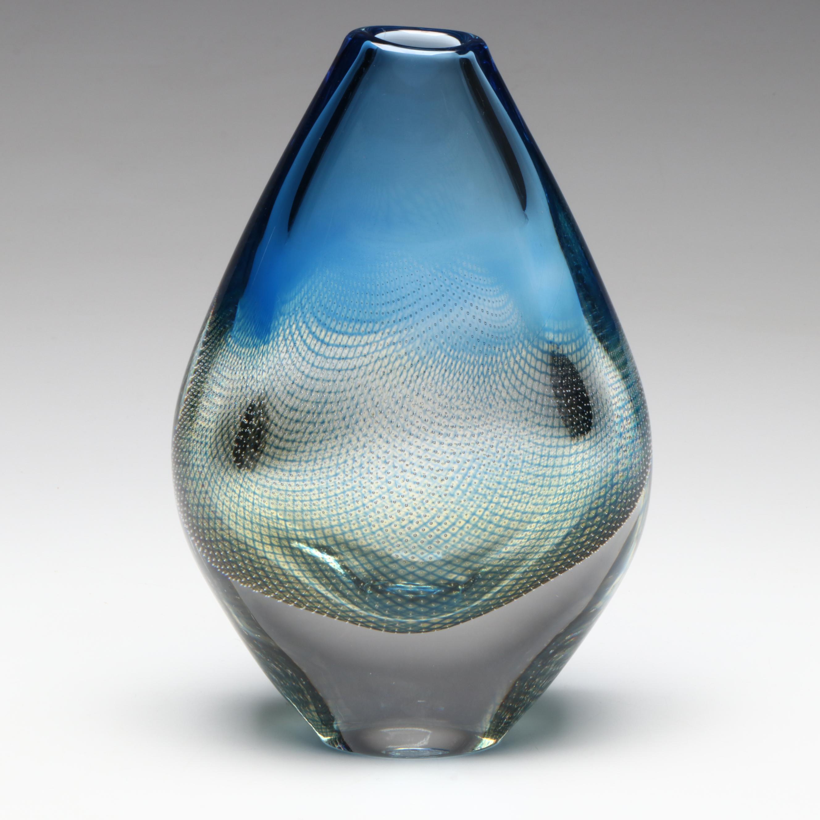 Sven Palmqvist for Orrefors "Kraka" Glass Vase, Mid-20th Century