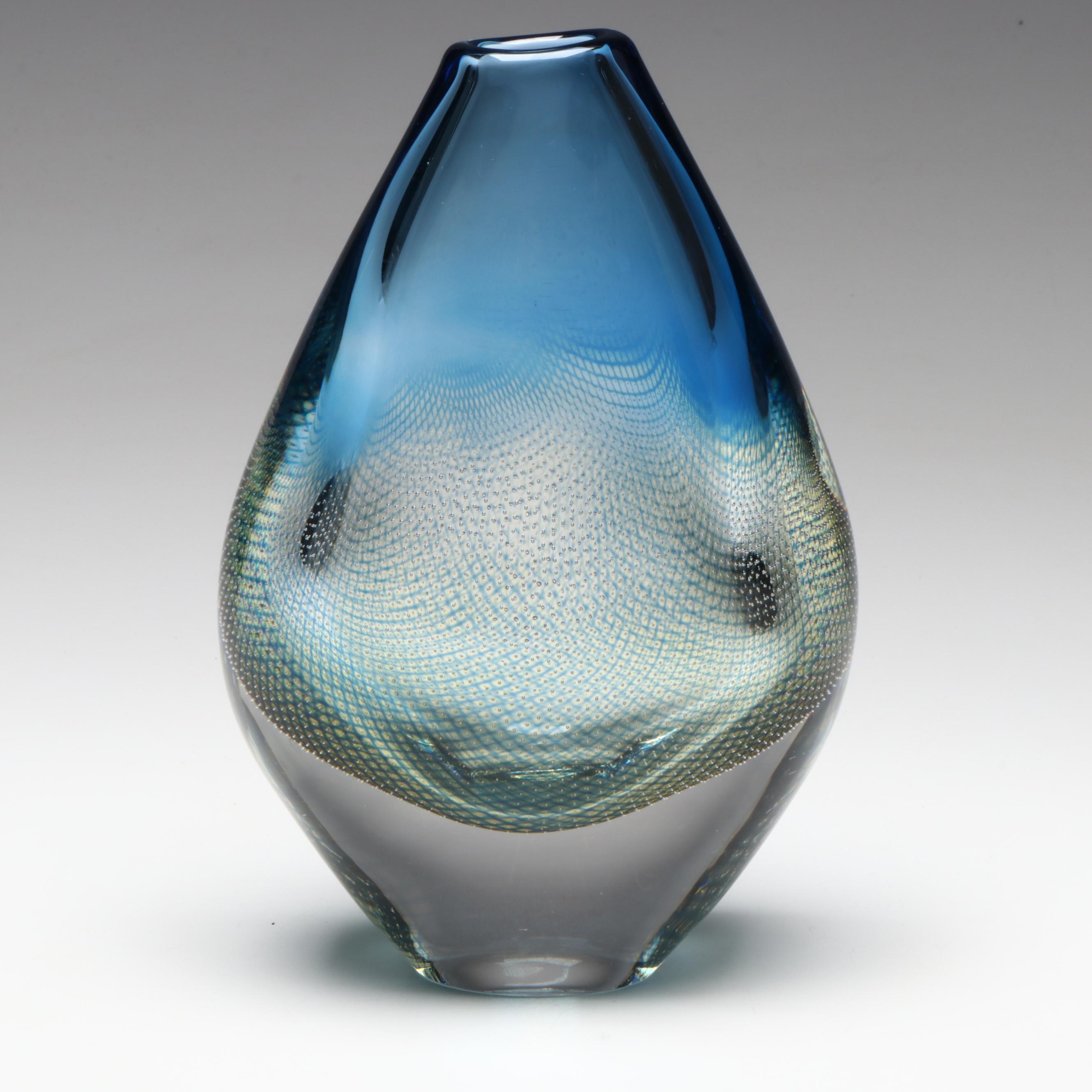 Sven Palmqvist for Orrefors "Kraka" Glass Vase, Mid-20th Century