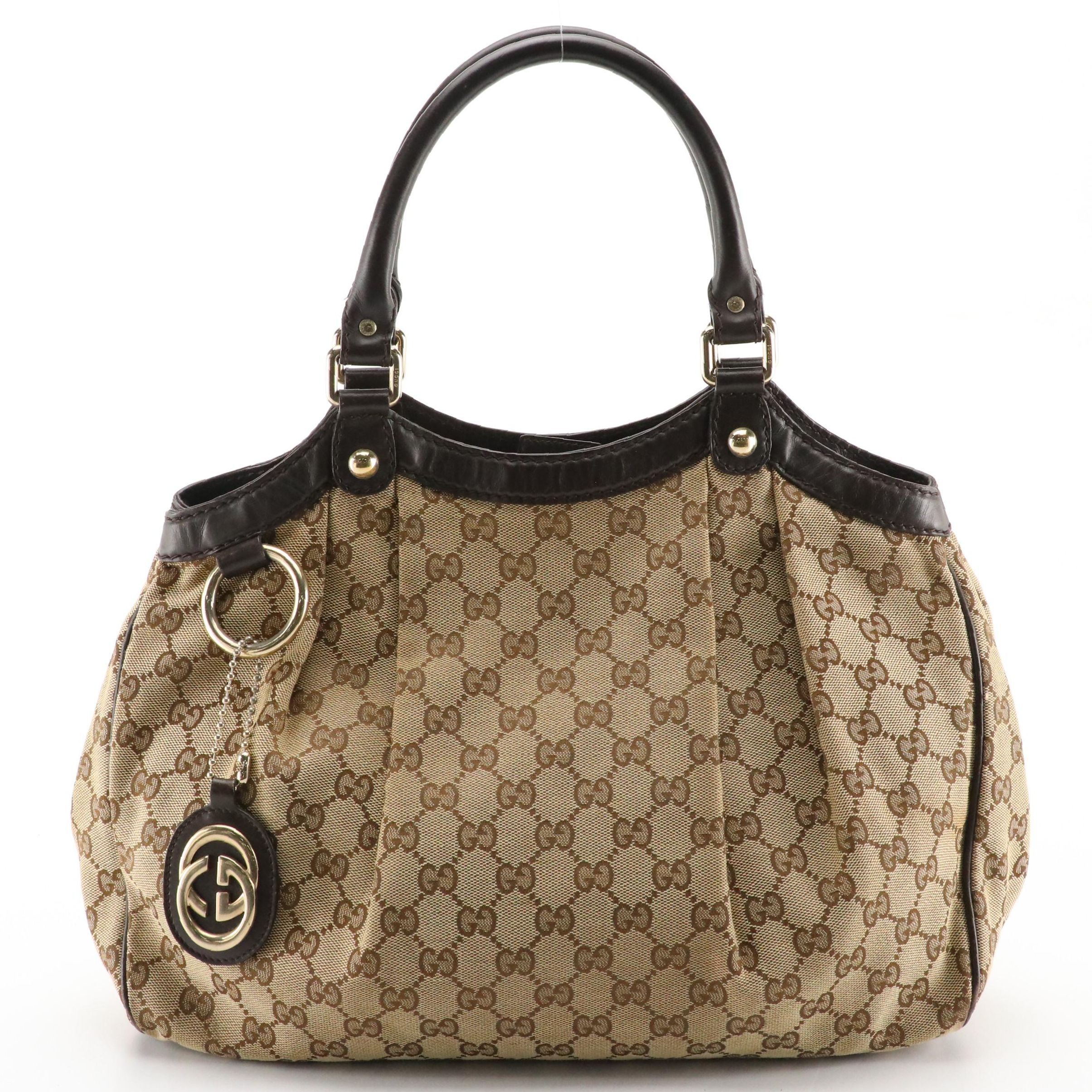 Gucci Sukey Tote Bag in GG Canvas and Leather