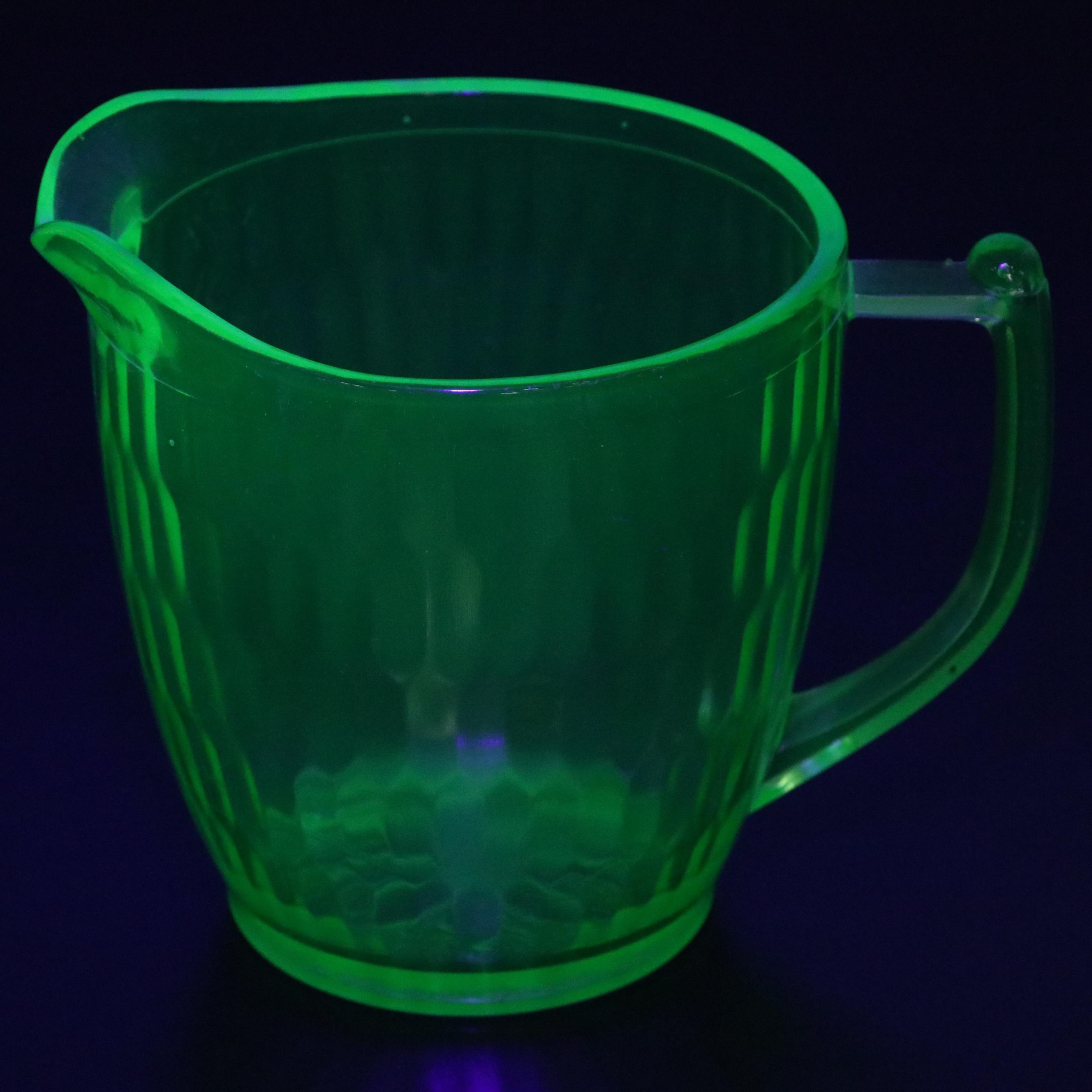 Jeannette Glass Hex Optic Ice Bucket with Other Cooling Tube and Tableware