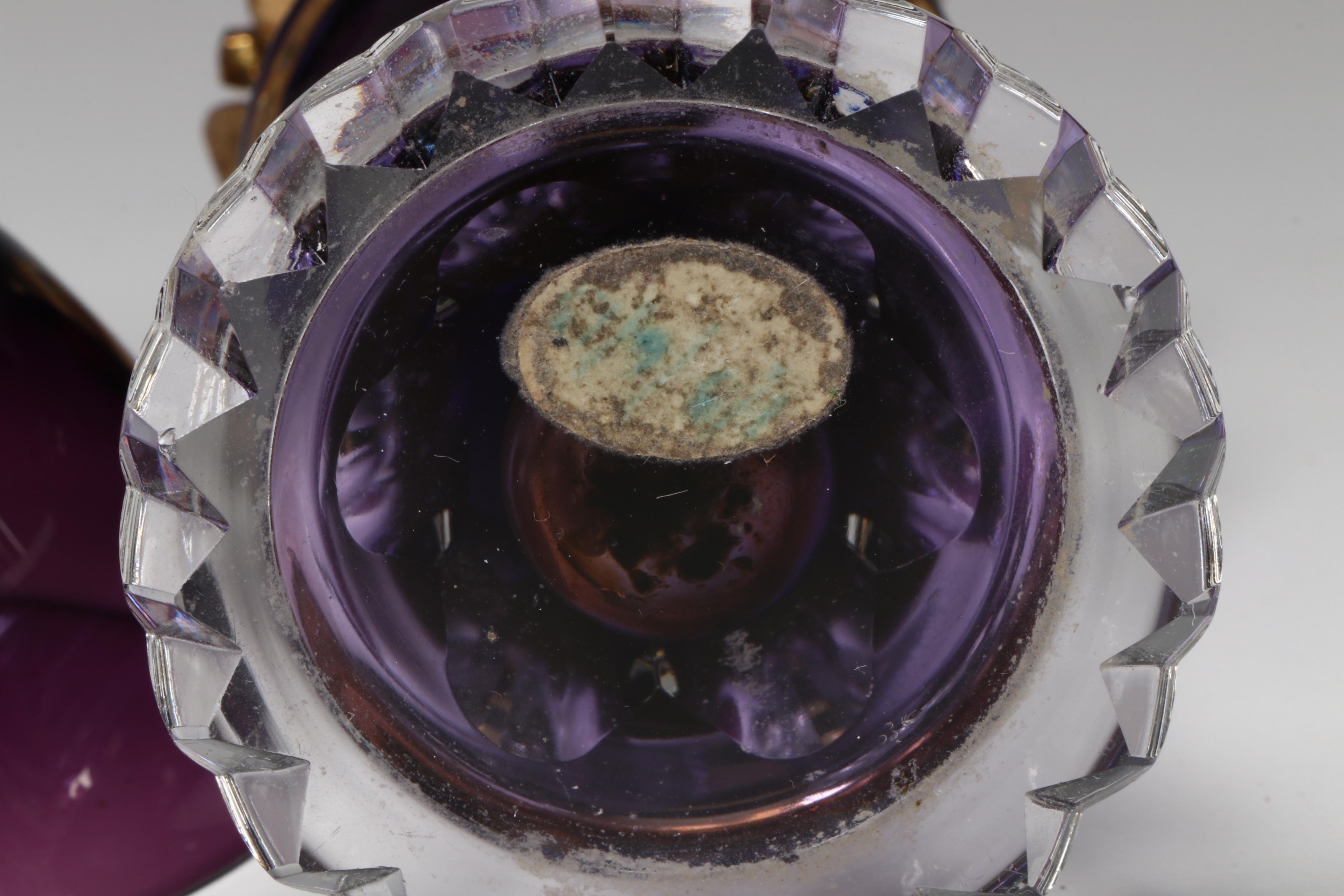 Fostoria "American Lady Amethyst" Glass Champagne Coupes with More Décor