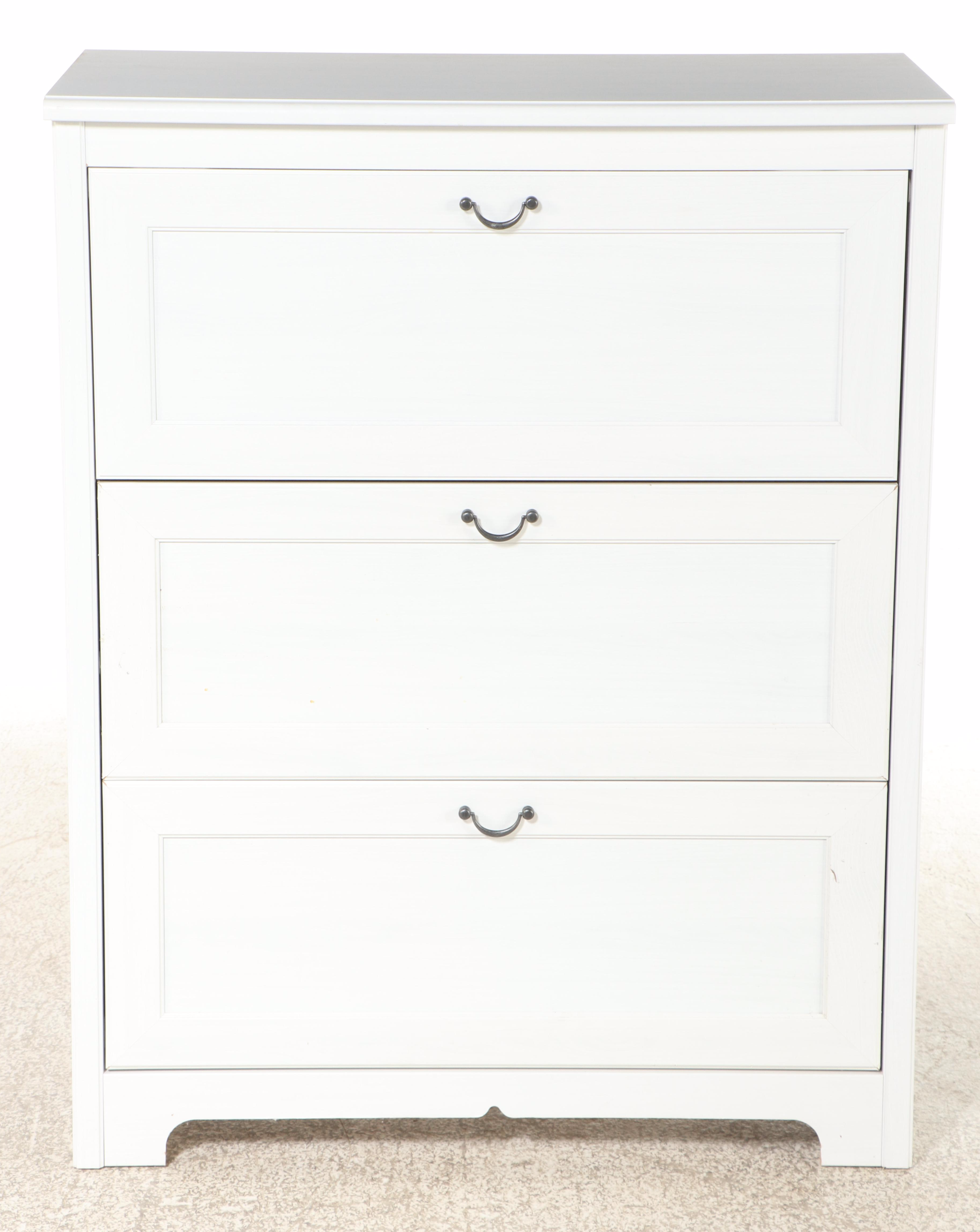 IKEA "Aspelund" White Painted Wood Four-Drawer Chest