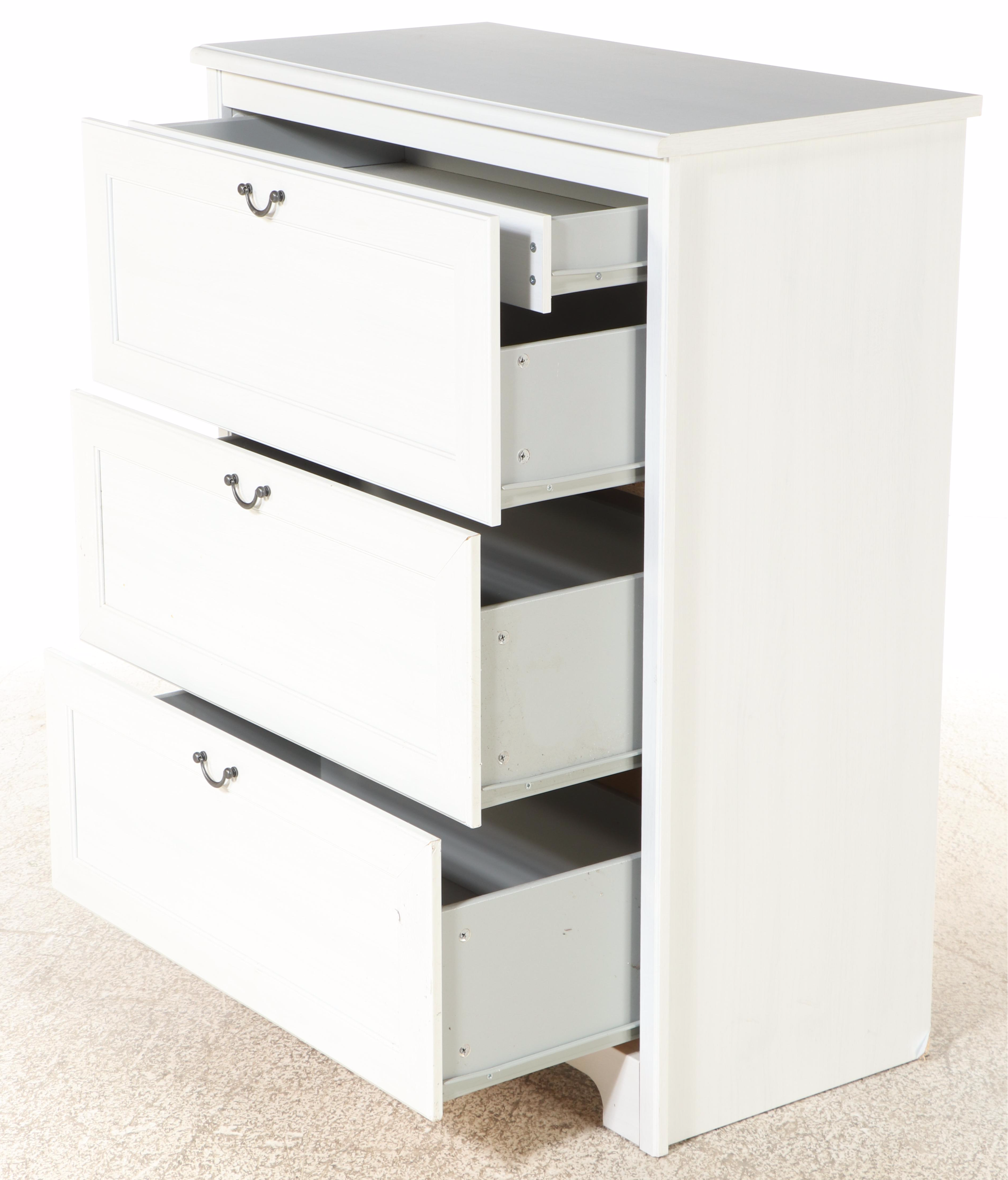 IKEA "Aspelund" White Painted Wood Four-Drawer Chest