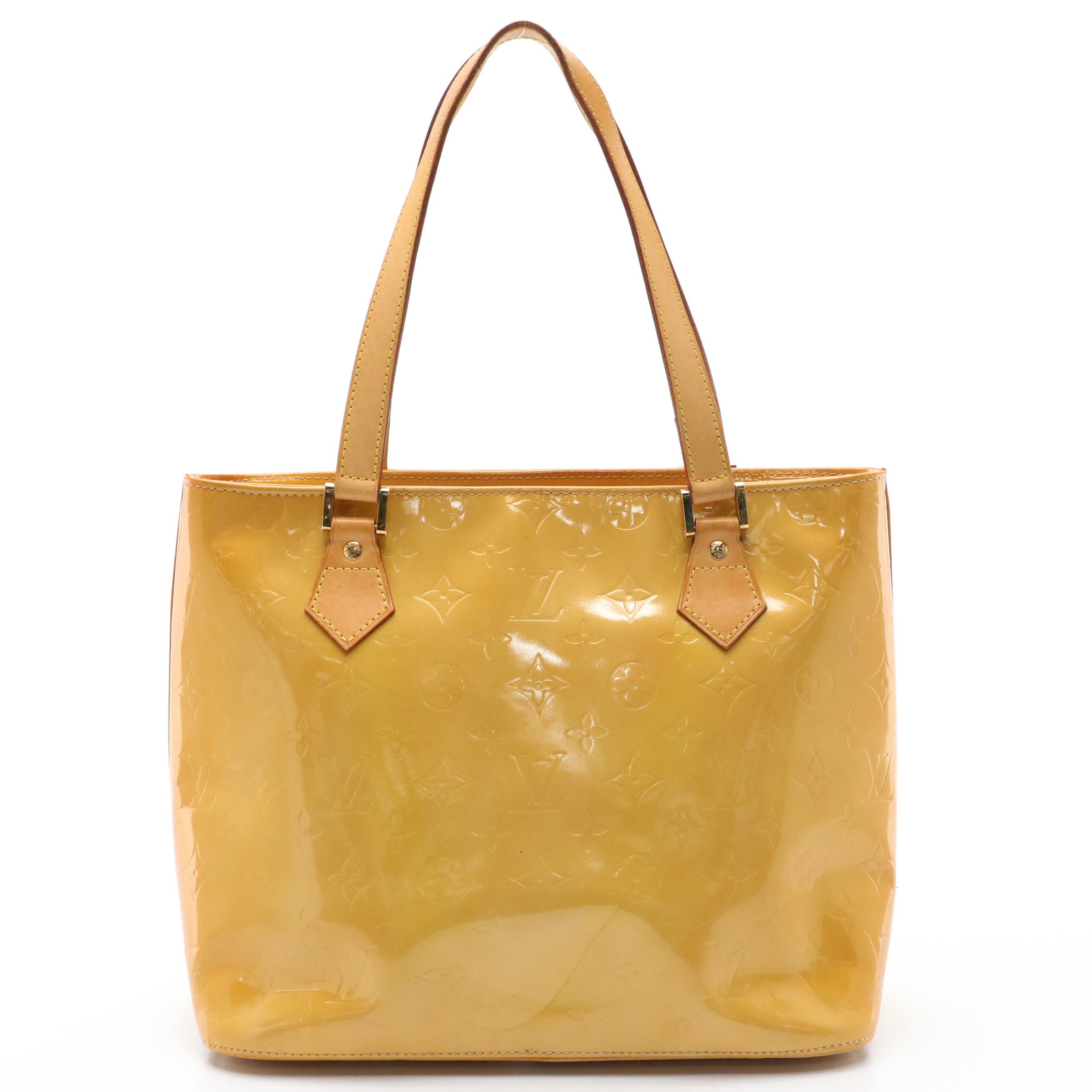 Louis Vuitton Houston Shoulder Bag in Yellow Monogram Vernis Leather