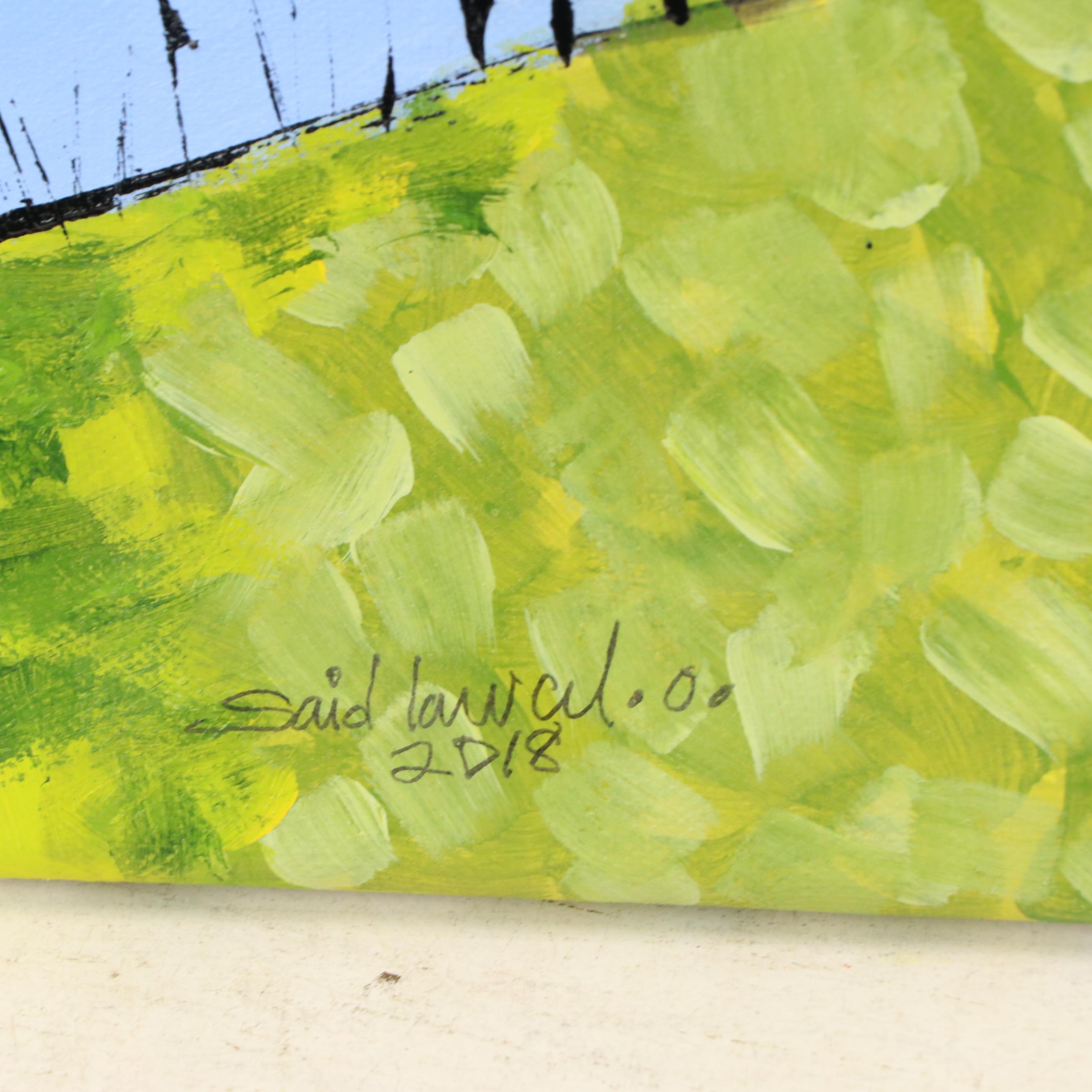 Said Oladejo-lawal Rural Landscape Acrylic Painting, 2018