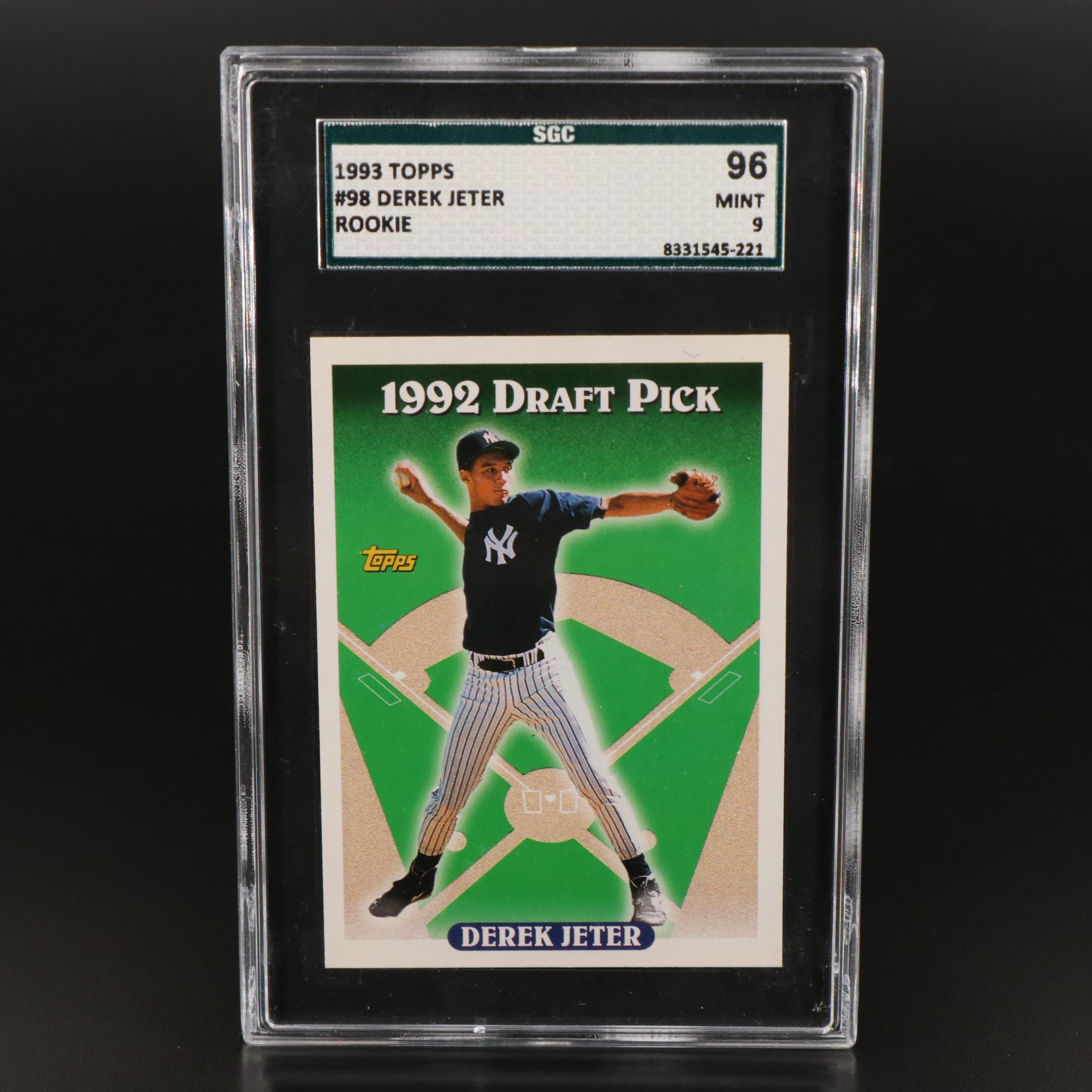 1993 Topps Derek Jeter New York Yankees Rookie Baseball Card Graded SGC 9