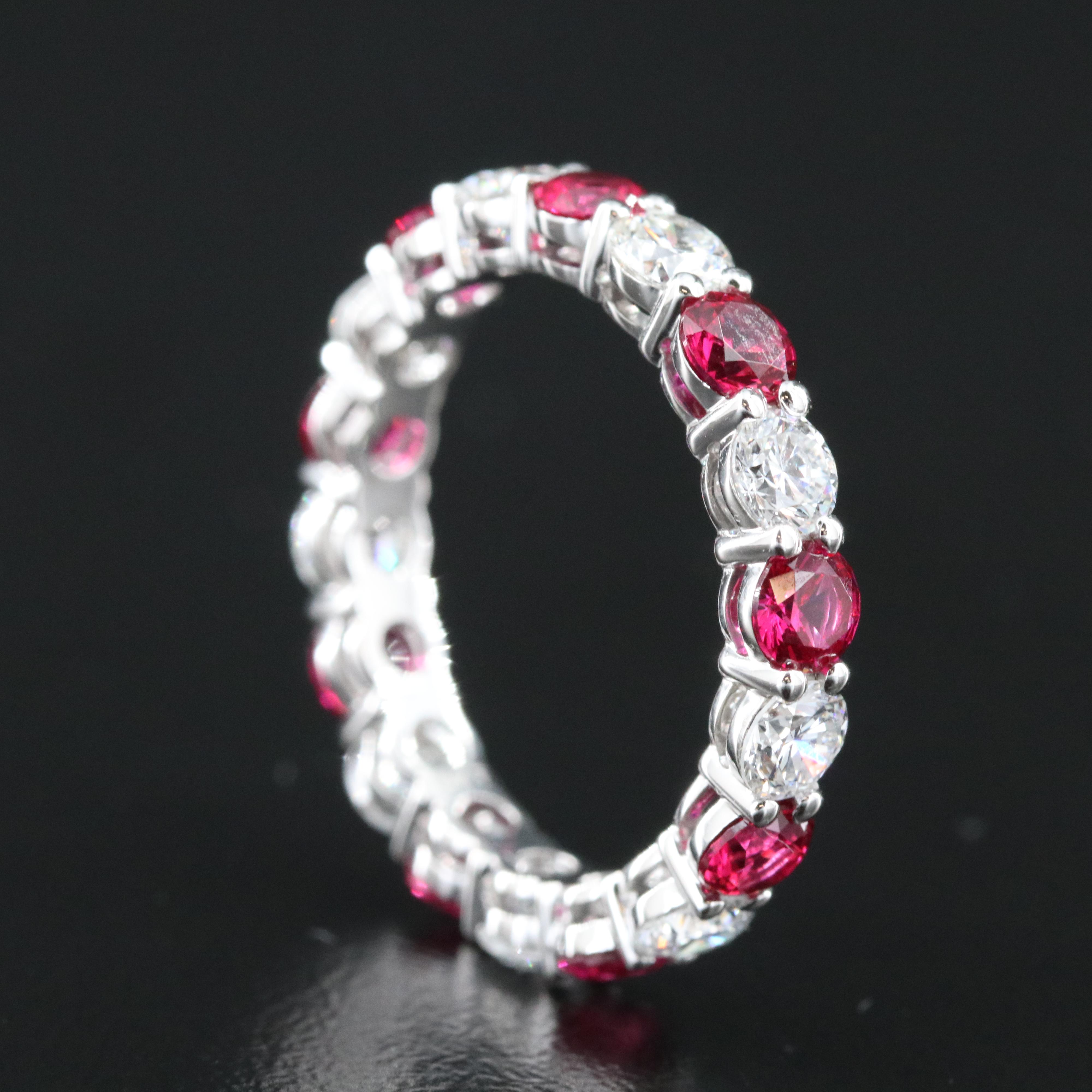 14K 2.01 CTW Ruby and 1.88 CTW Lab Grown Diamond Eternity Band