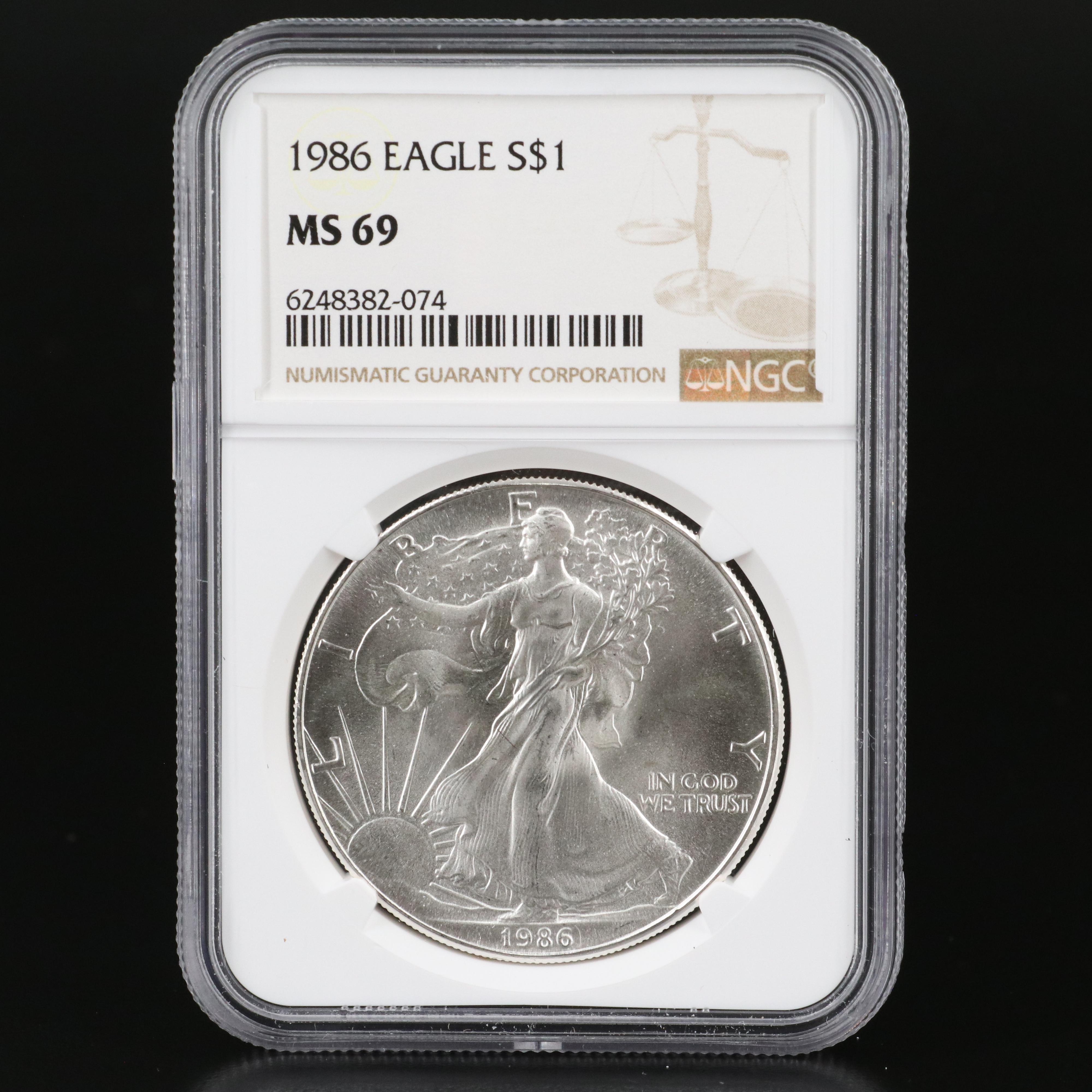 Complete Set of 36 NGC Graded MS69 $1 U.S. Silver Eagles (1986-2021)