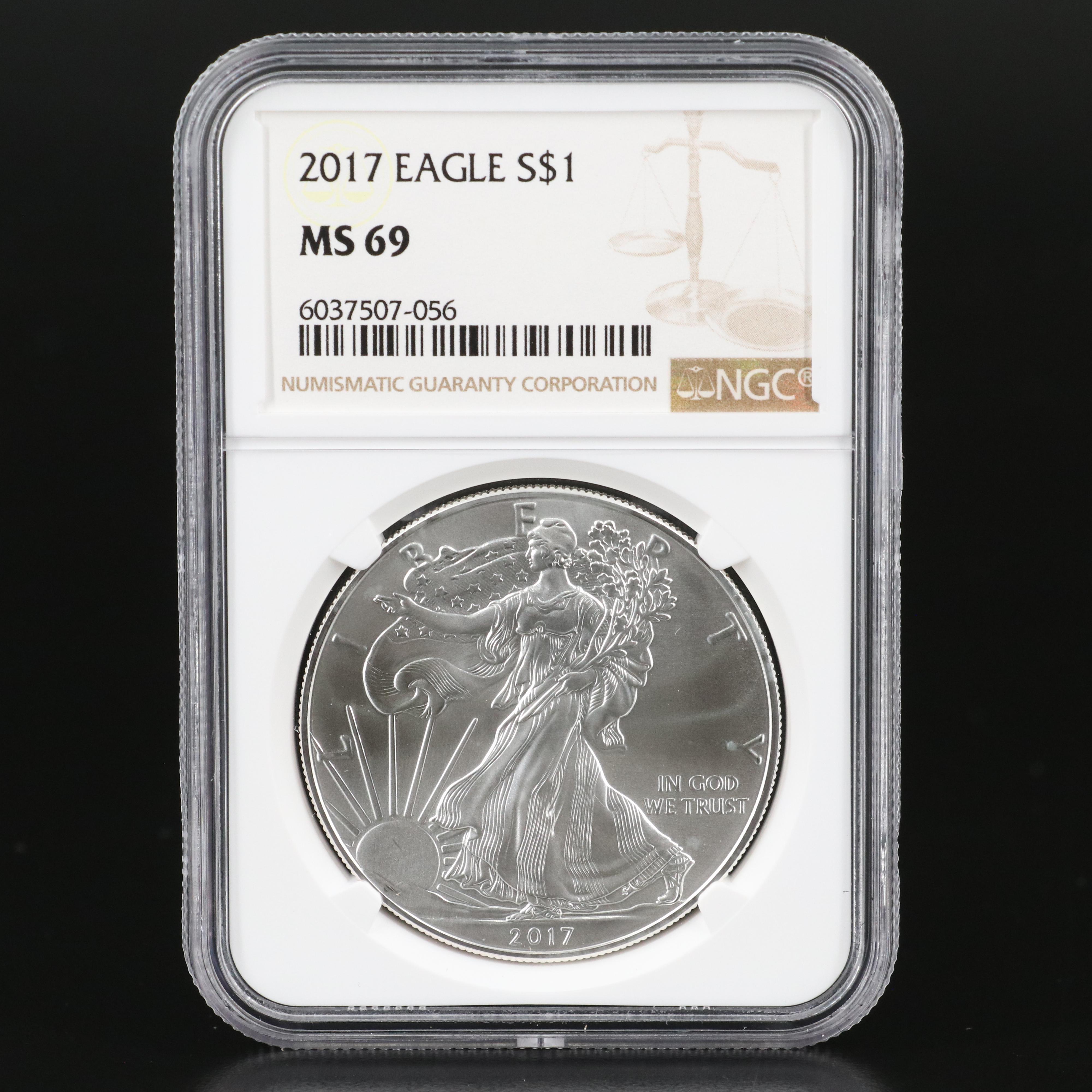 Complete Set of 36 NGC Graded MS69 $1 U.S. Silver Eagles (1986-2021)