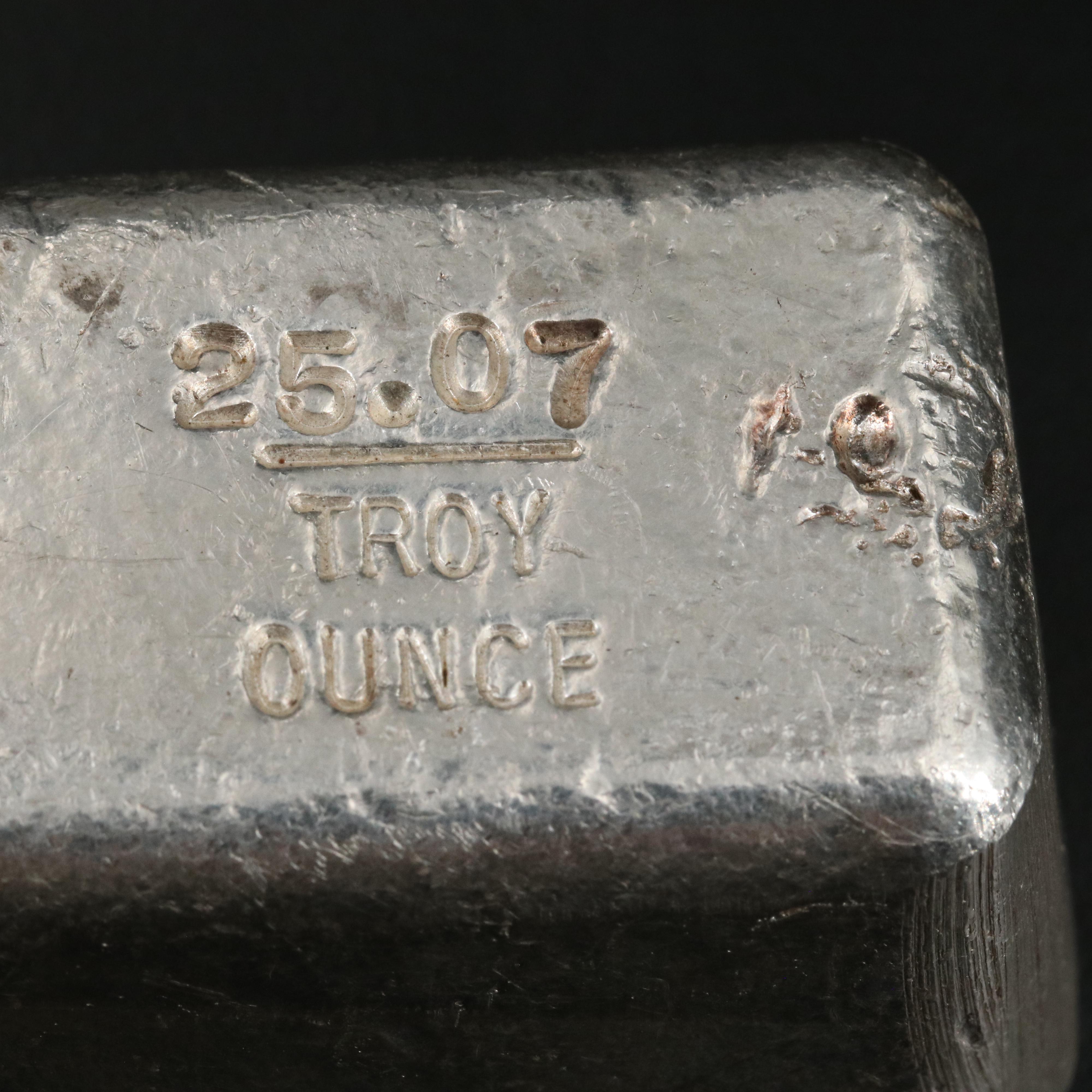 25 Troy Ounce Fine Silver Bar