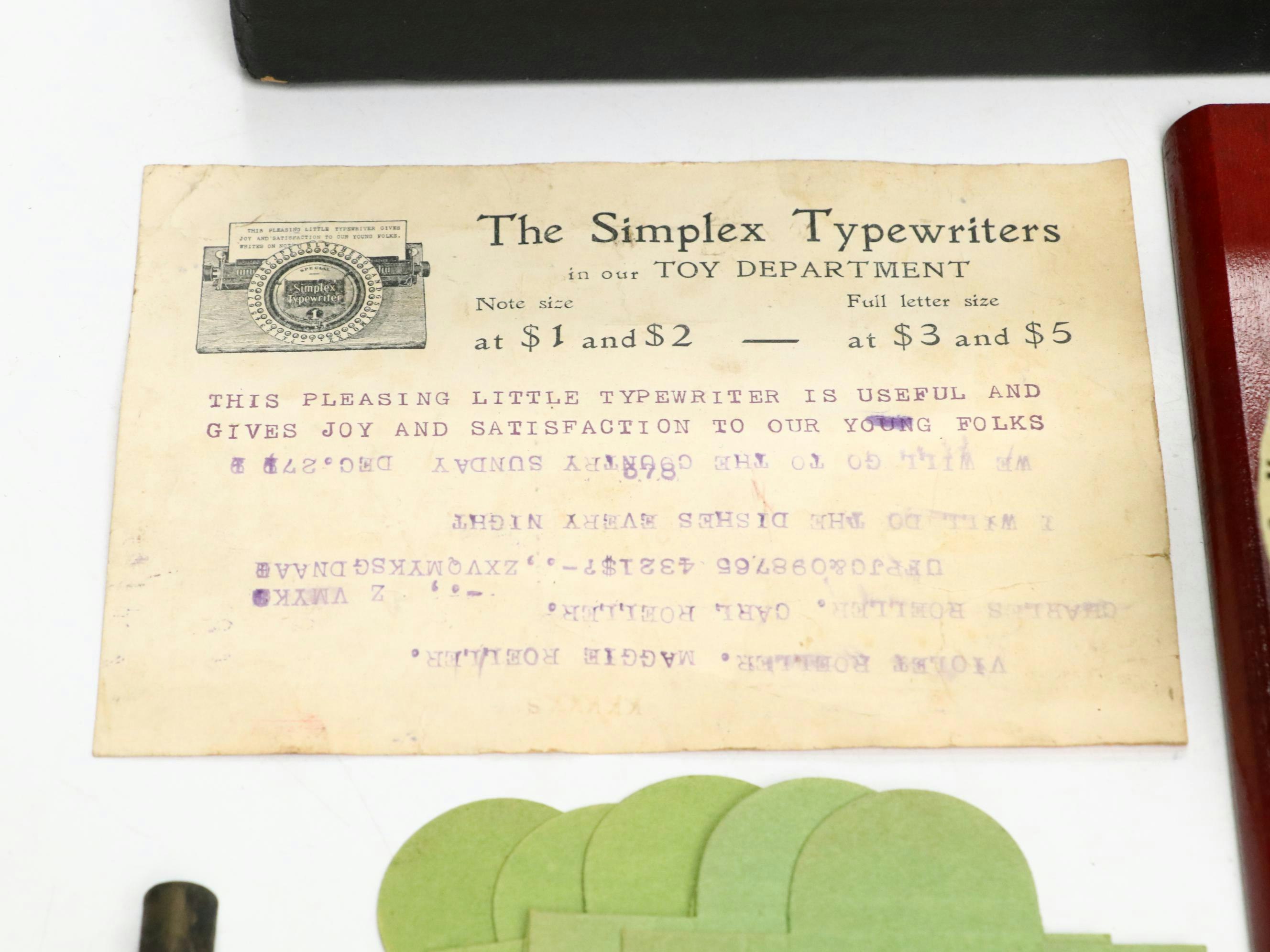 The Simplex Typewriter, Late 19th to Early 20th Century