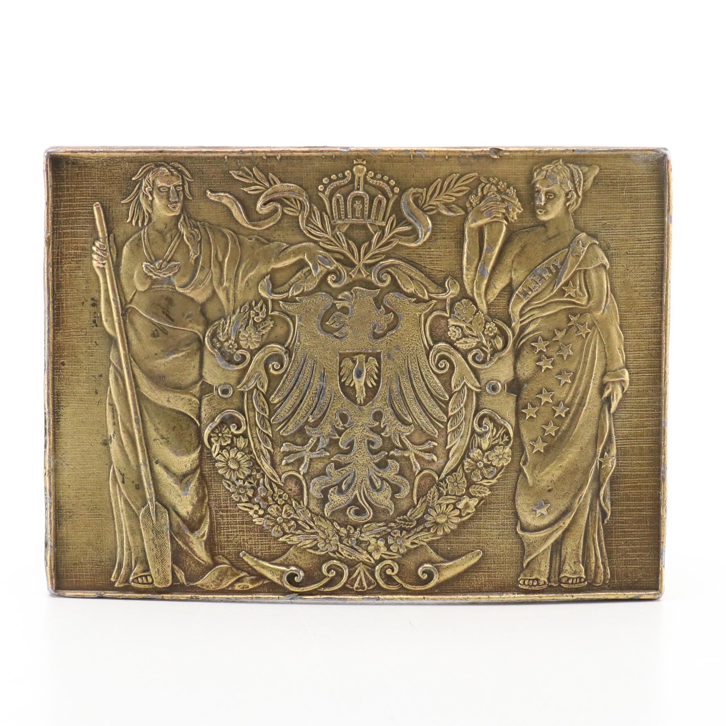 Bergamot Brass Works Napoleon Crown Liberty Eagle Belt Buckle