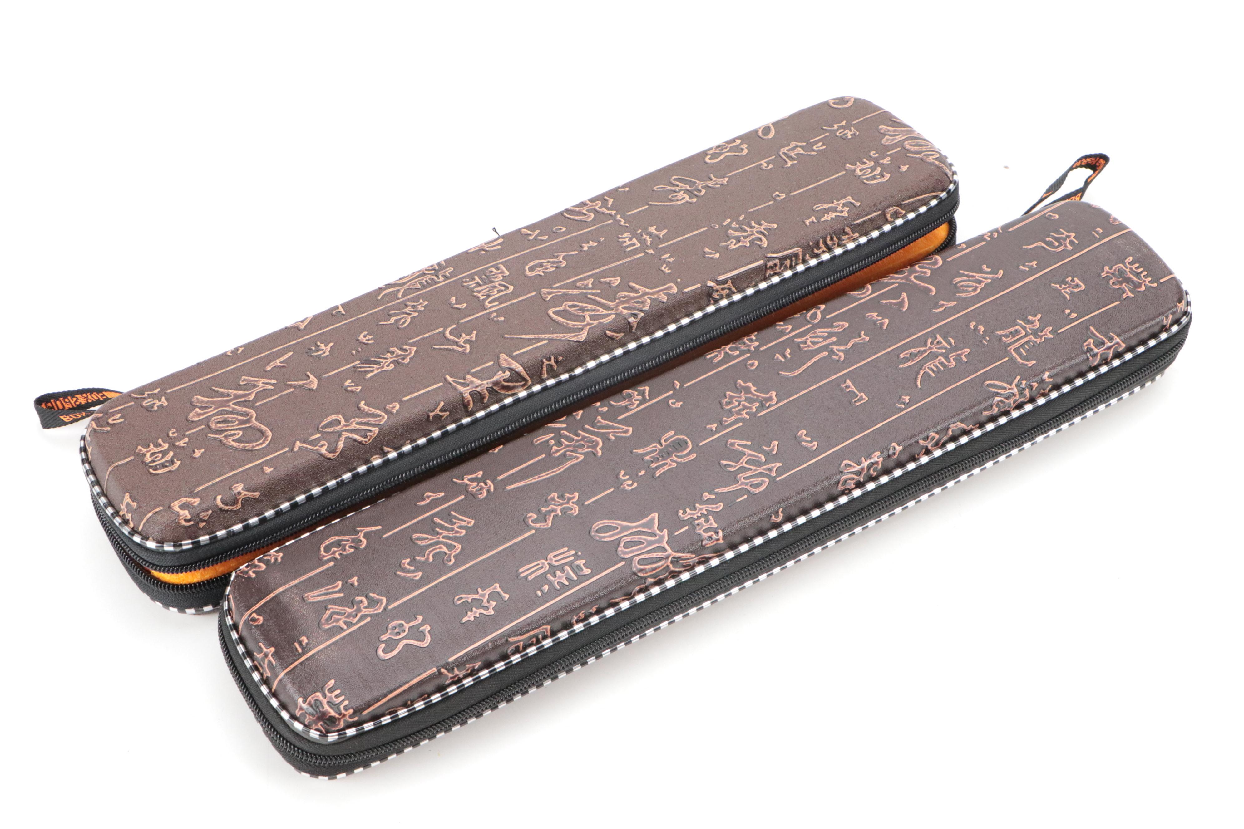 Chinese Bamboo Dizi Flutes with Wood Quena and Cases