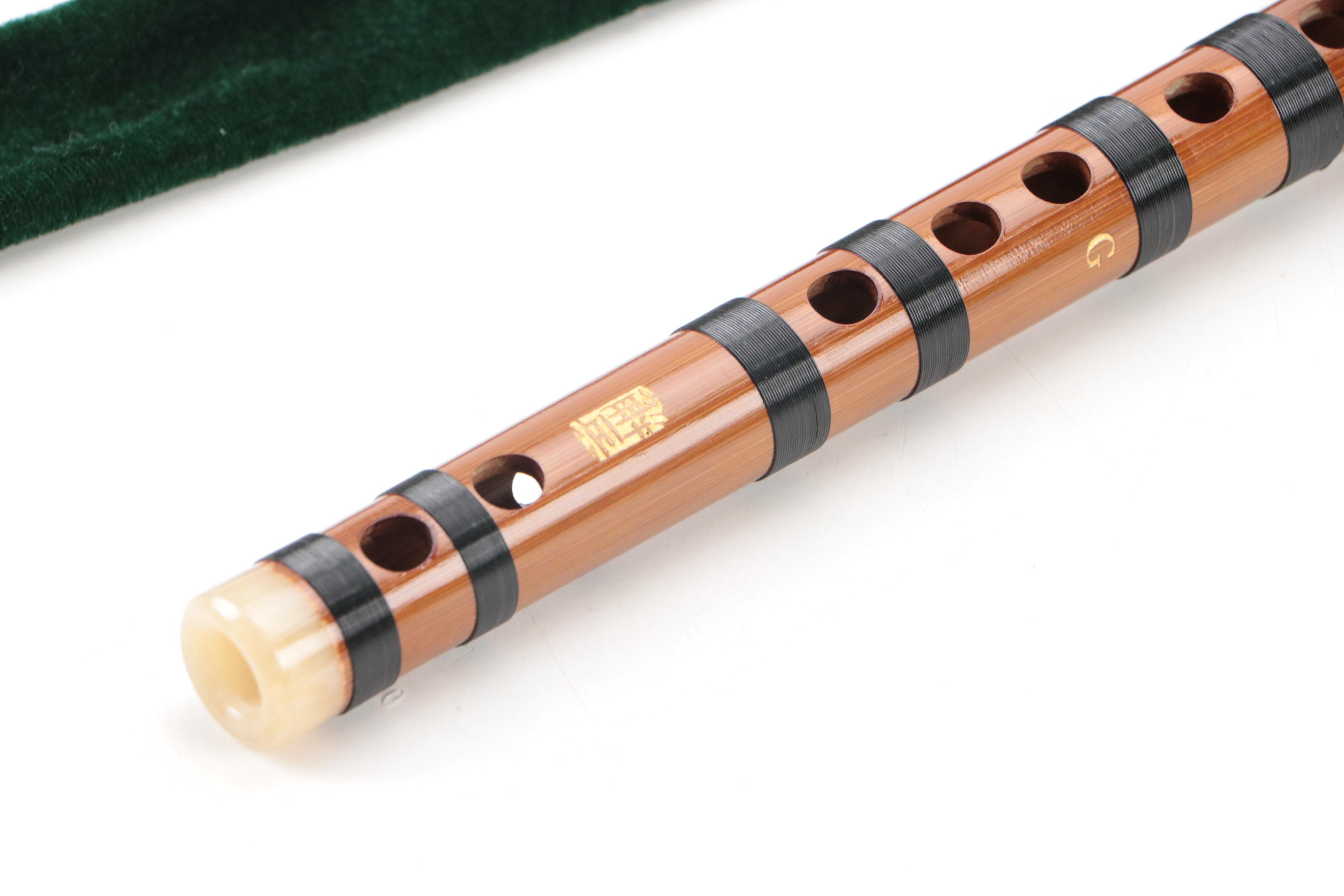 Chinese Bamboo Dizi Flutes with Wood Quena and Cases