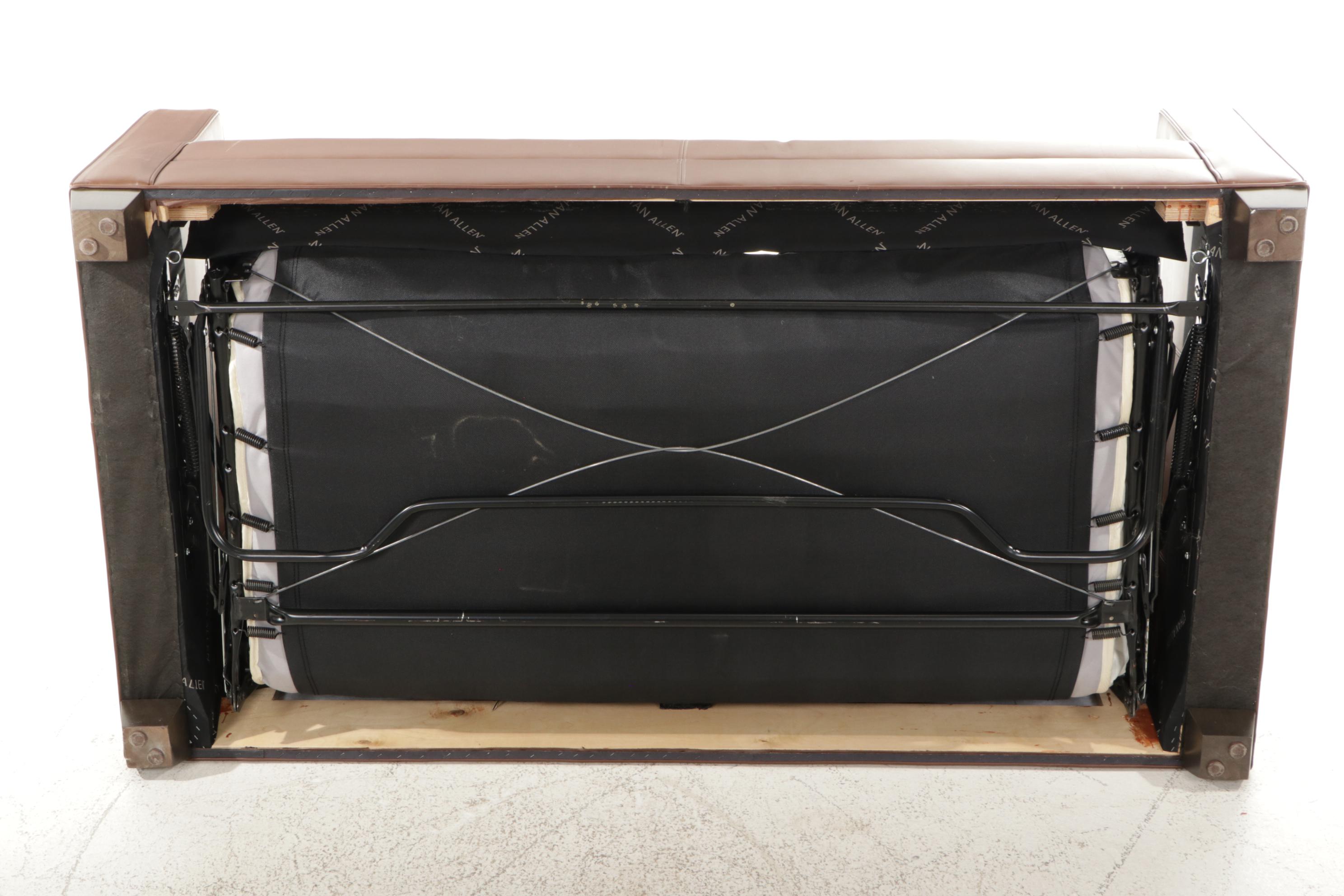 Ethan Allen "Bennett" Leather Upholstered Sleeper Sofa