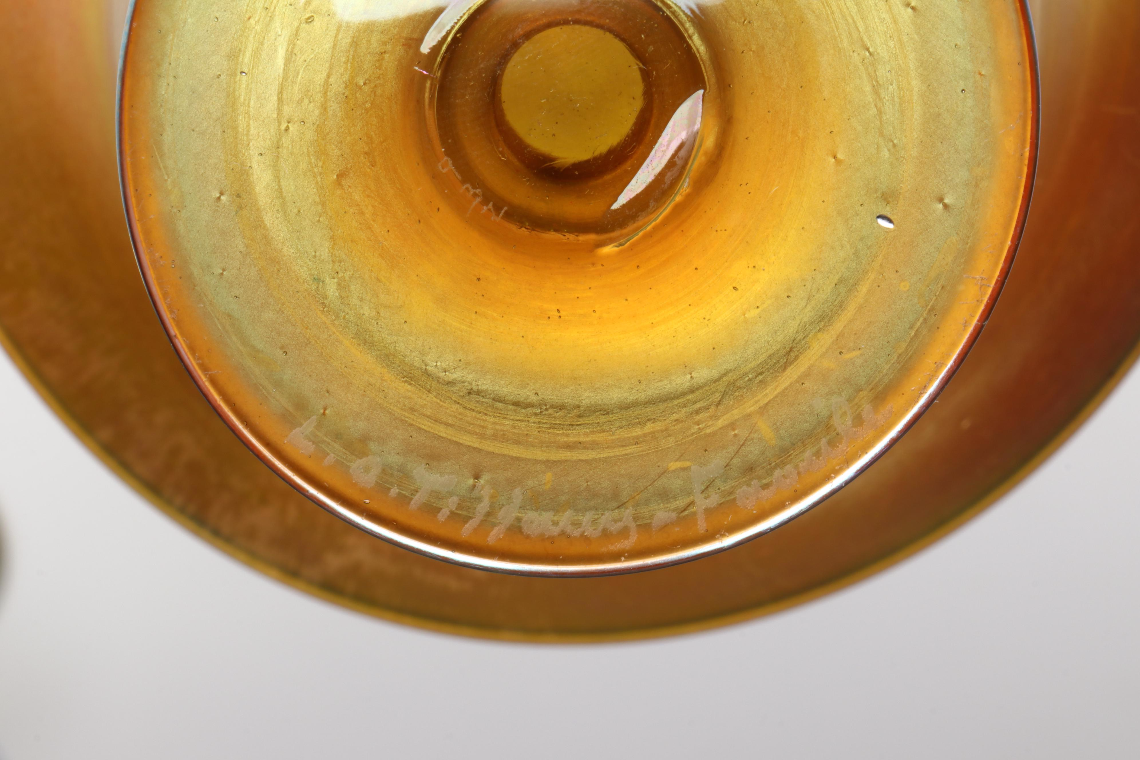 Louis Comfort Tiffany Favrile Art Glass Footed Bowls, Early 20th Century