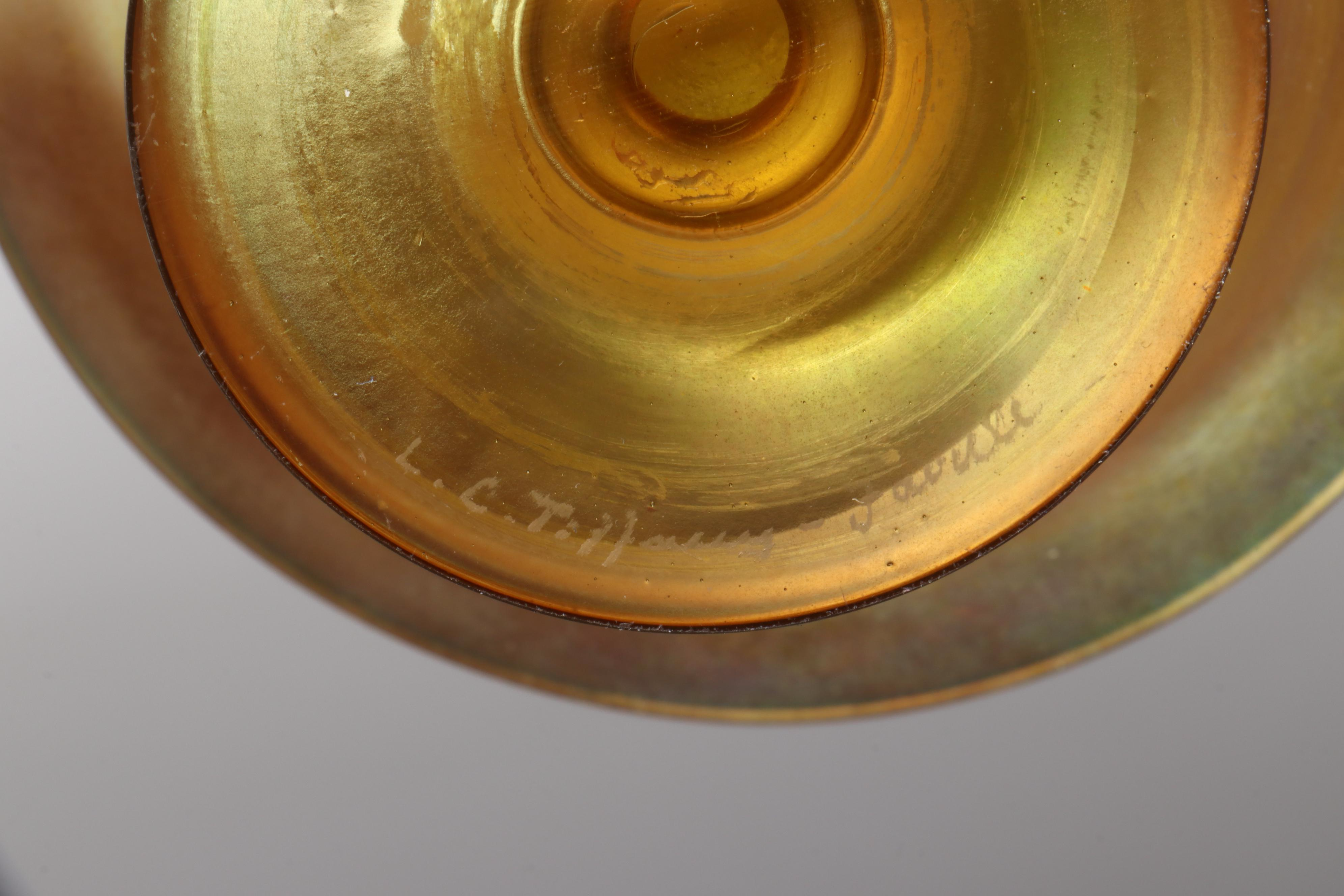 Louis Comfort Tiffany Favrile Art Glass Footed Bowls, Early 20th Century