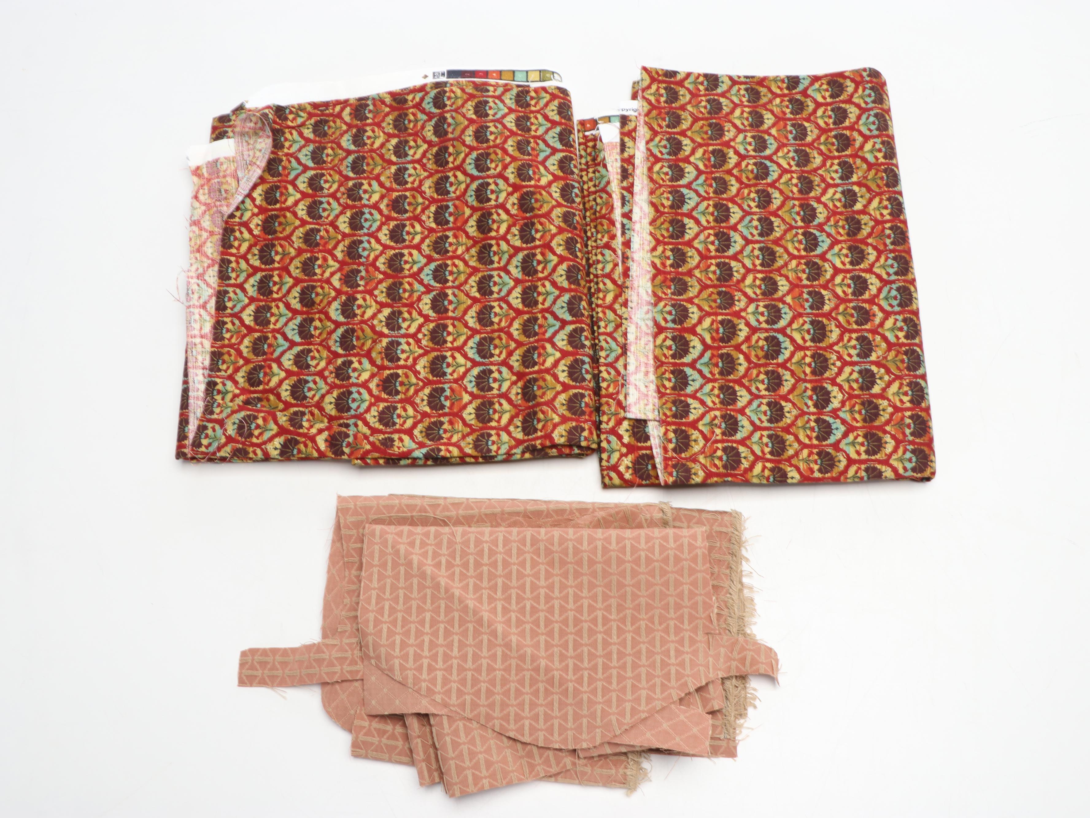 Braemore Print, with Jacquard Weave, Chintz and Other Upholstery Partial Bolts