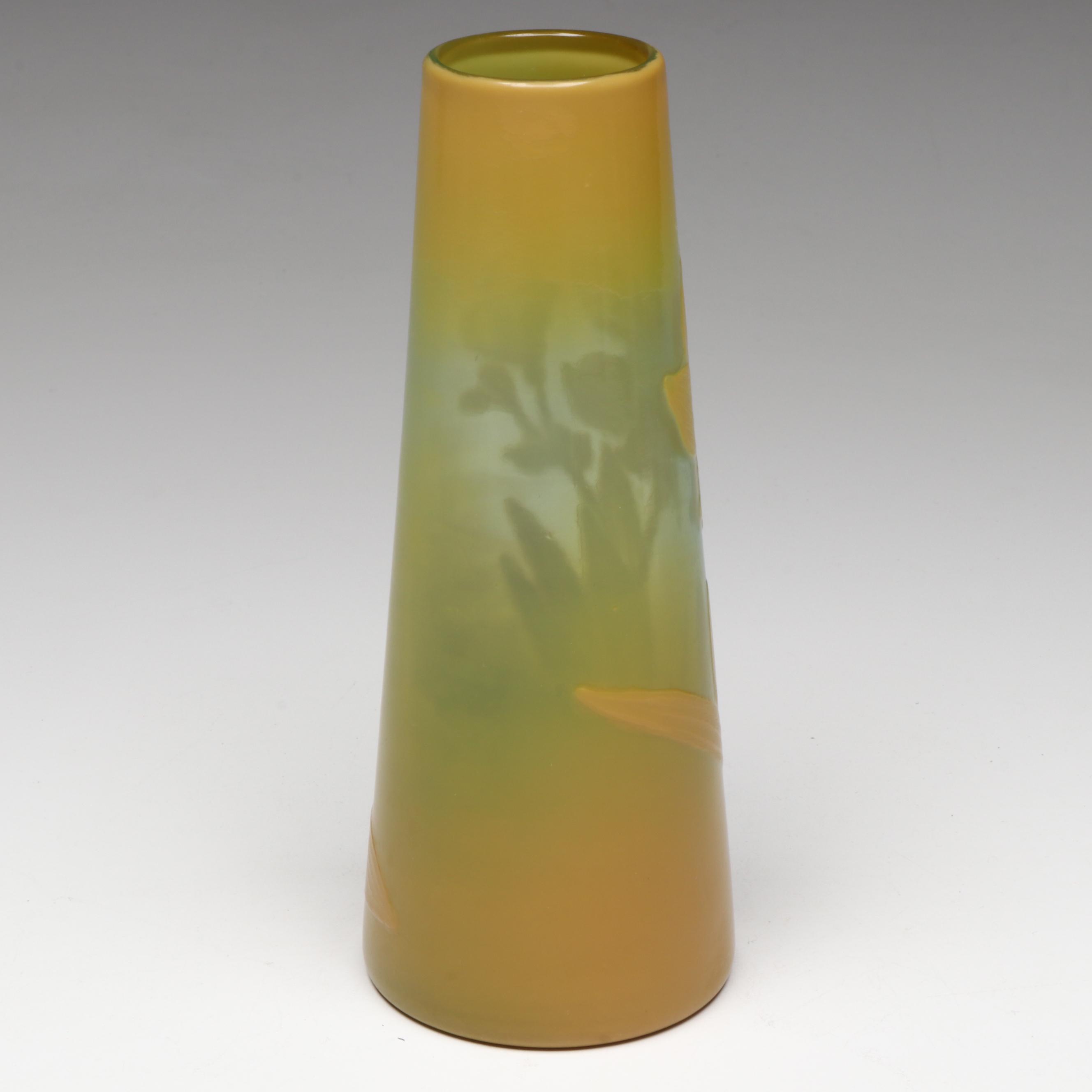 Muller Frères Croismare Cameo Art Glass Vase