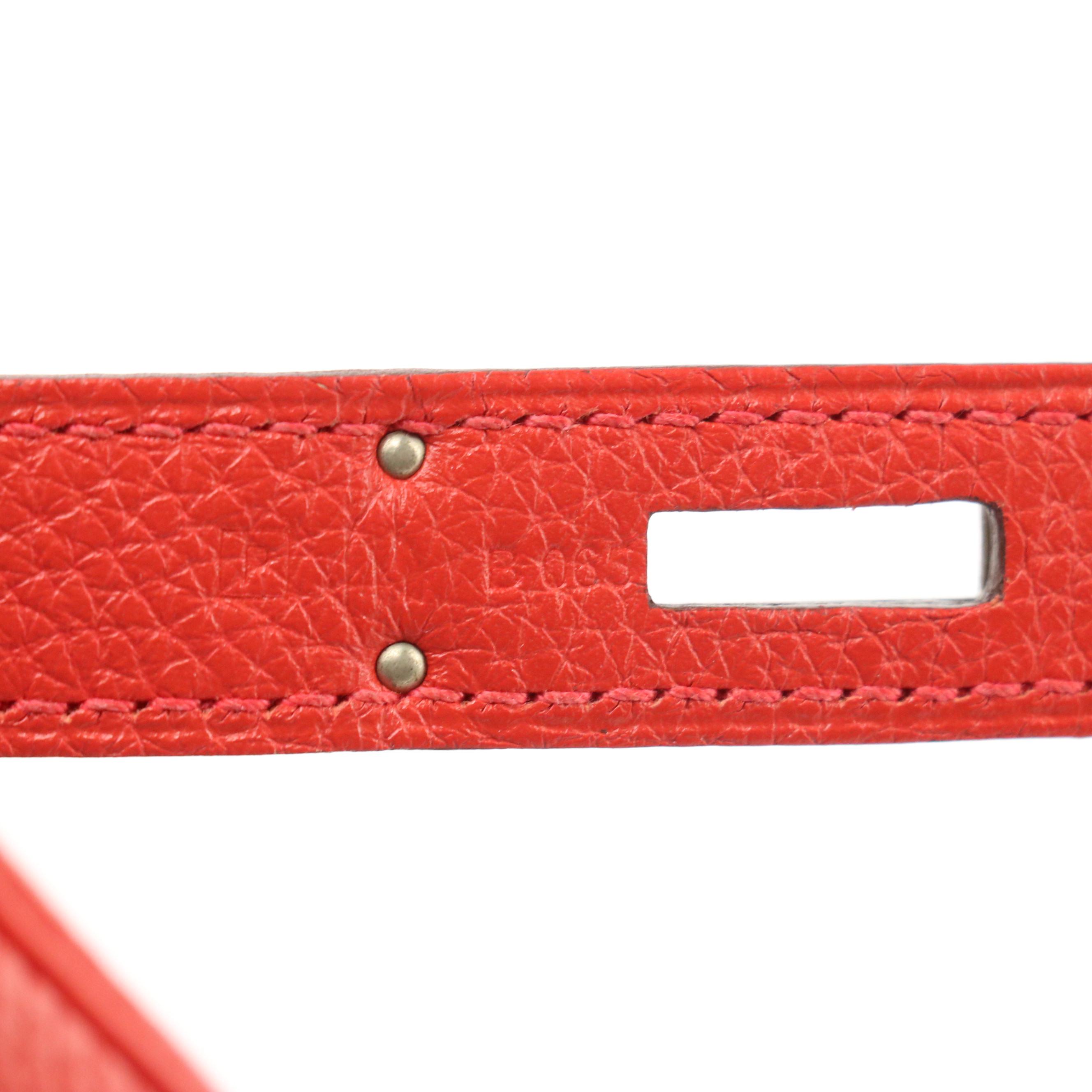 Hermès Kelly Retourne 35 in Red Veau Taurillon Clemence Leather