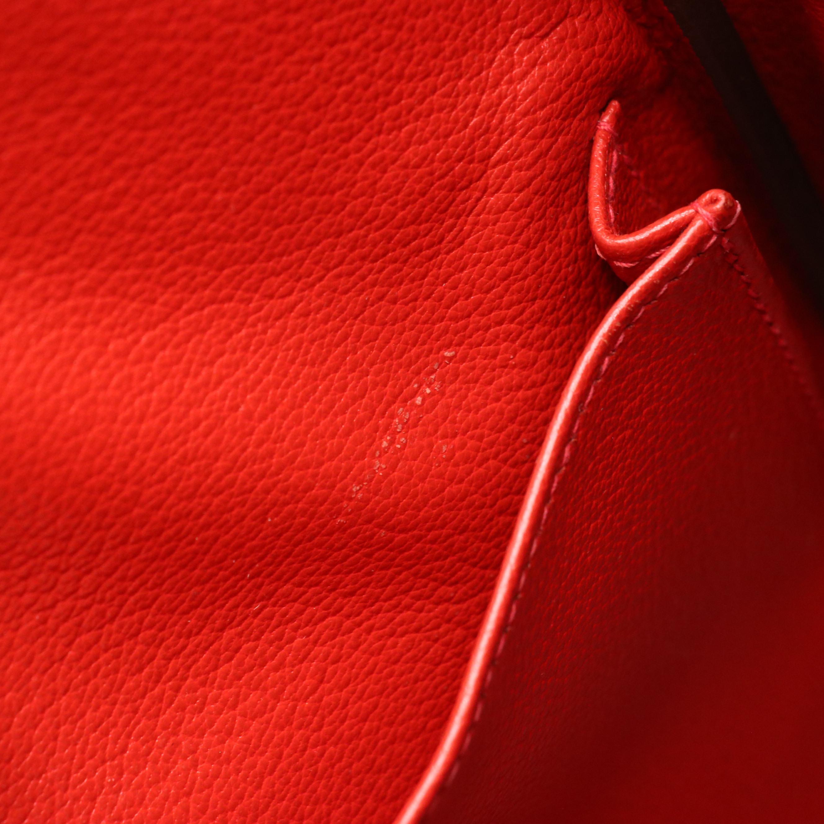 Hermès Kelly Retourne 35 in Red Veau Taurillon Clemence Leather