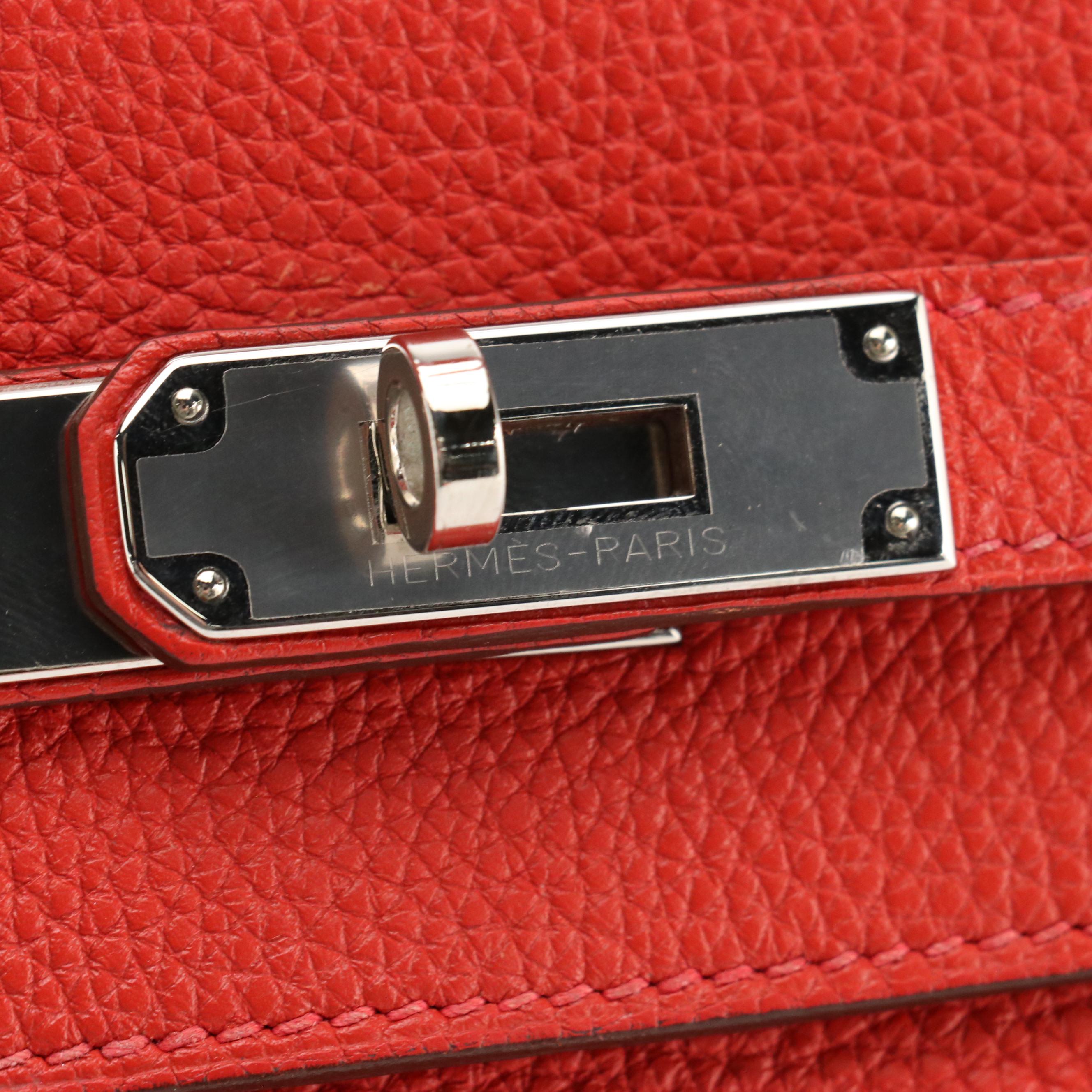 Hermès Kelly Retourne 35 in Red Veau Taurillon Clemence Leather