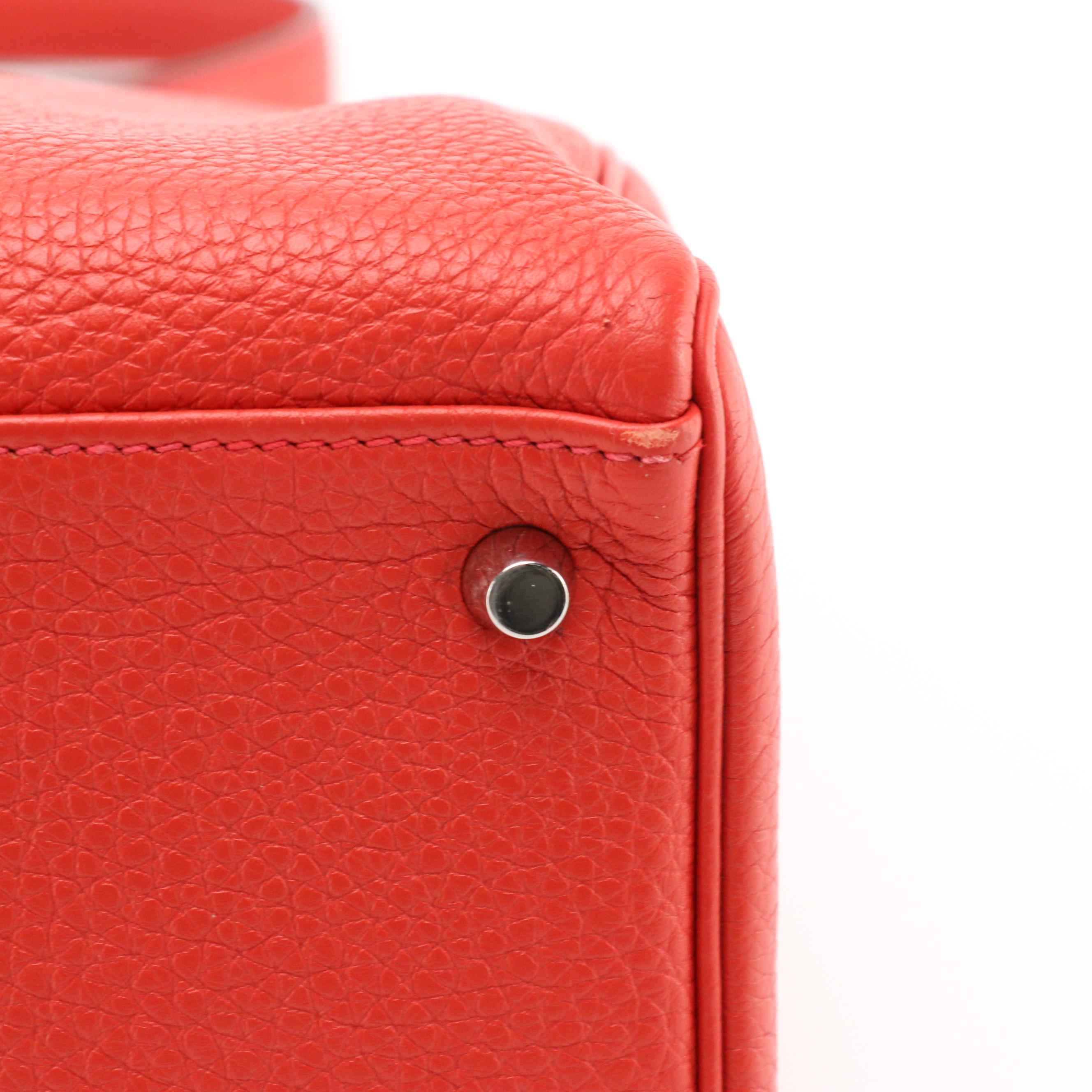 Hermès Kelly Retourne 35 in Red Veau Taurillon Clemence Leather