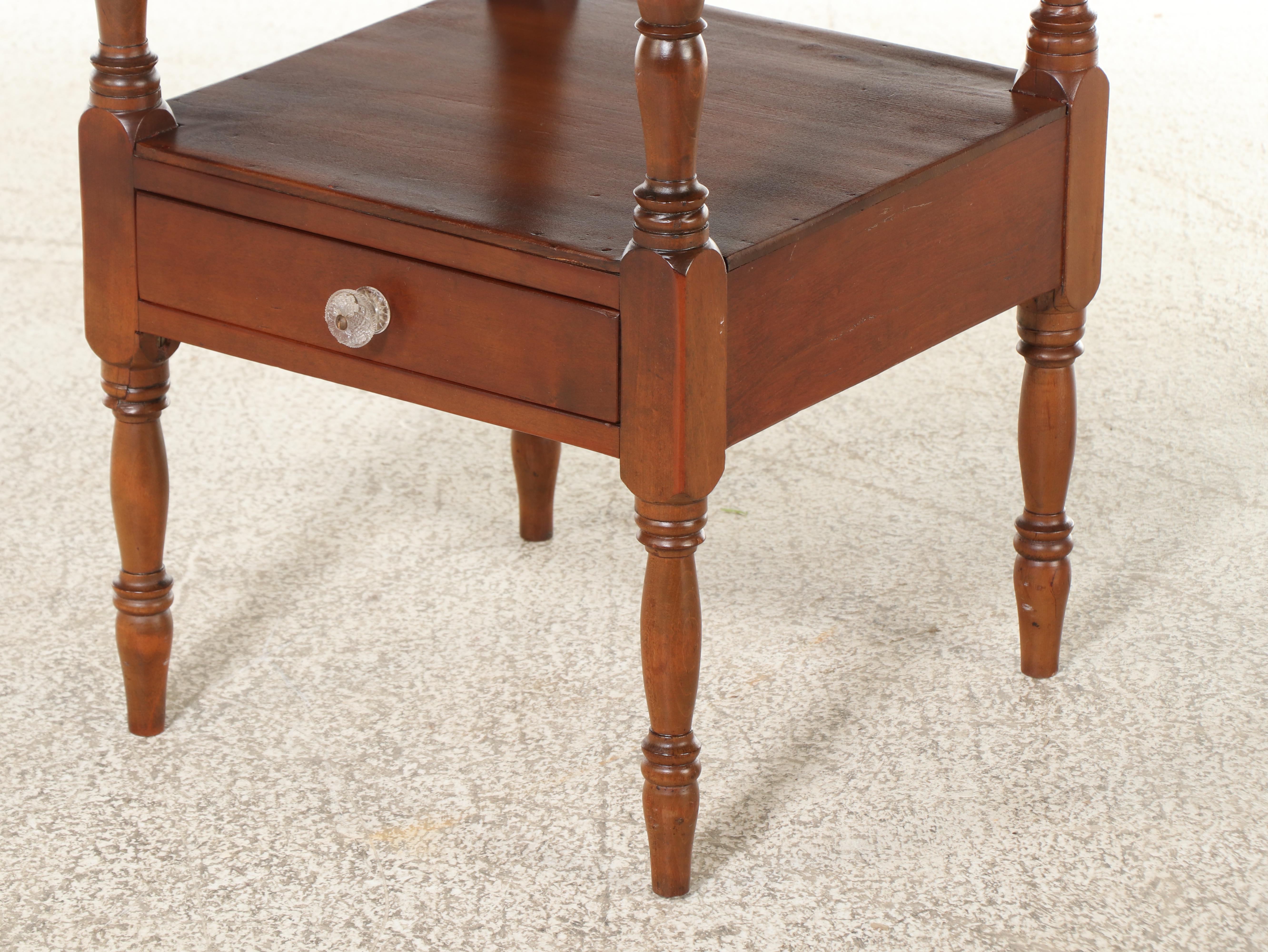 American Cherrywood and Poplar Two-Tier Washstand, 19th Century