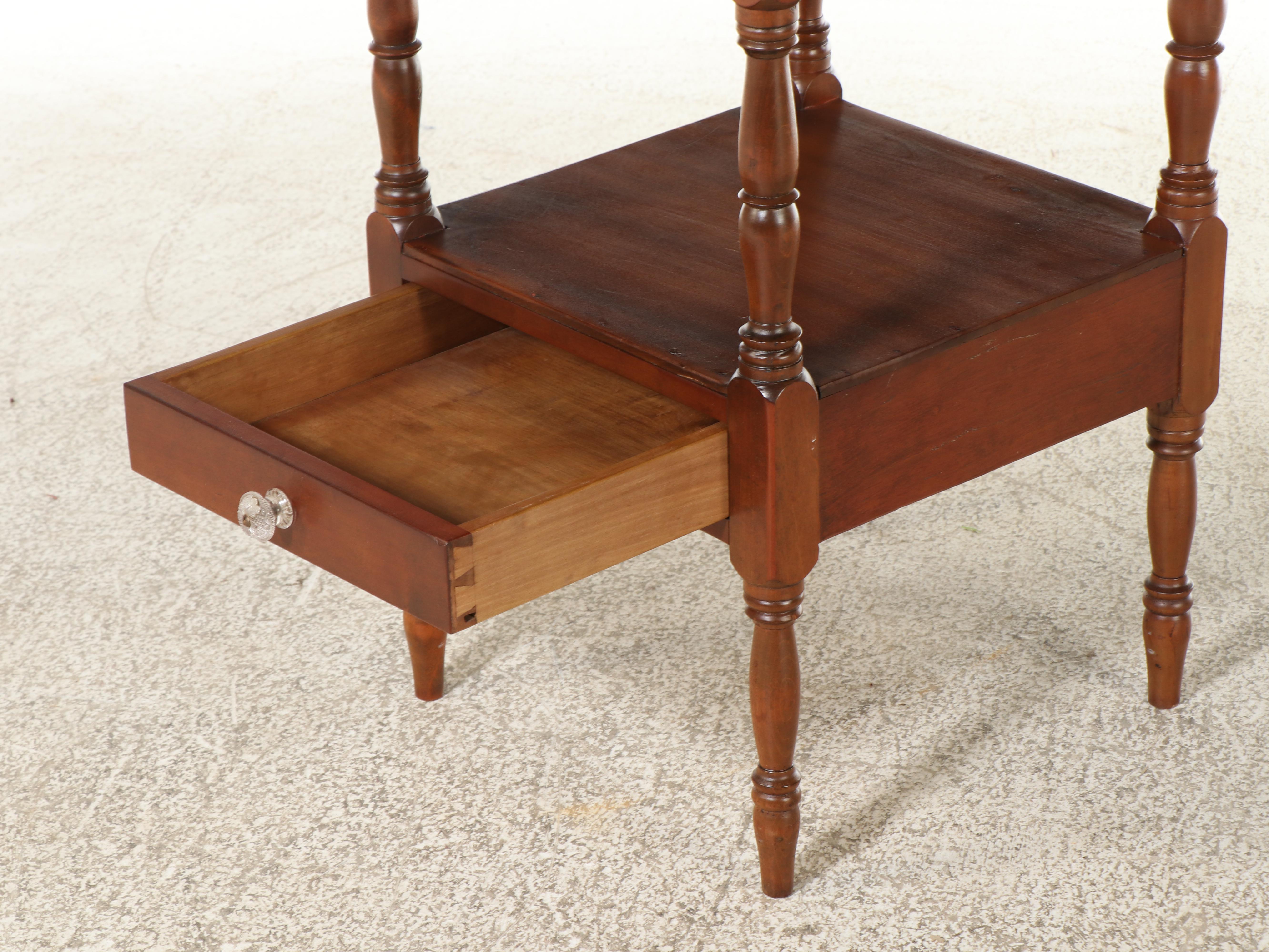 American Cherrywood and Poplar Two-Tier Washstand, 19th Century