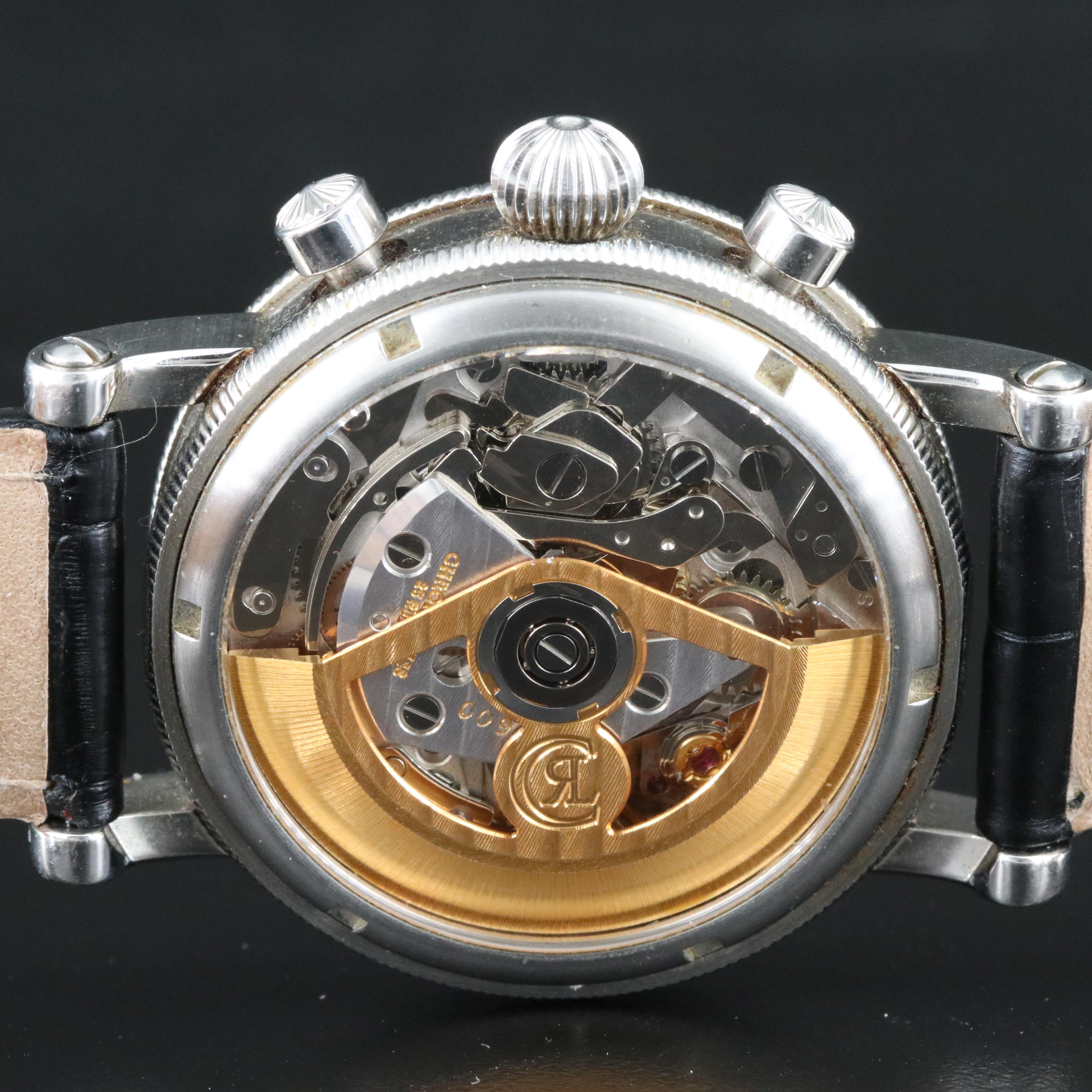 Chronoswiss Lunar Chronograph CH75231 Guilloché Dial 38mm Steel Automatic Watch