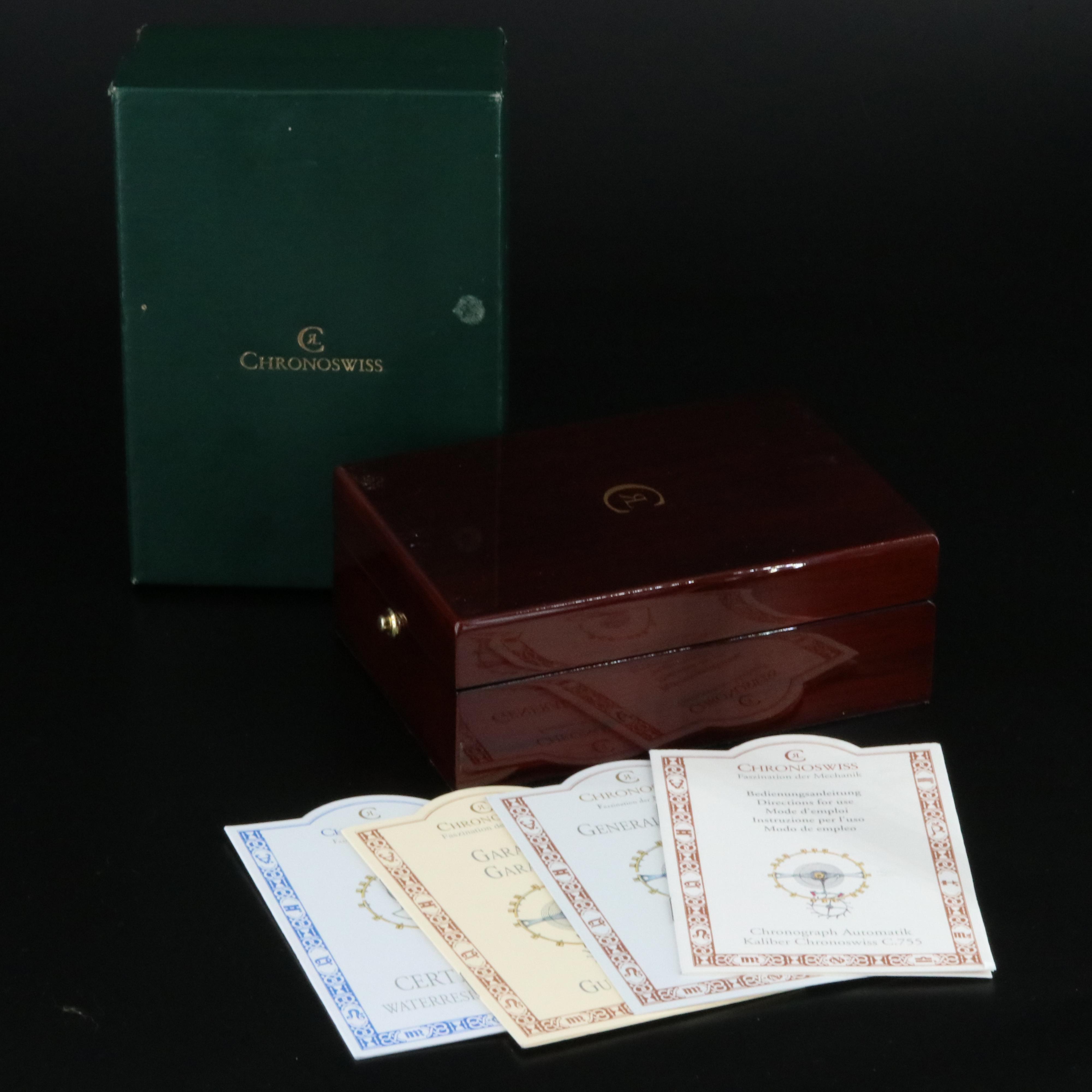 Chronoswiss Lunar Chronograph CH75231 Guilloché Dial 38mm Steel Automatic Watch