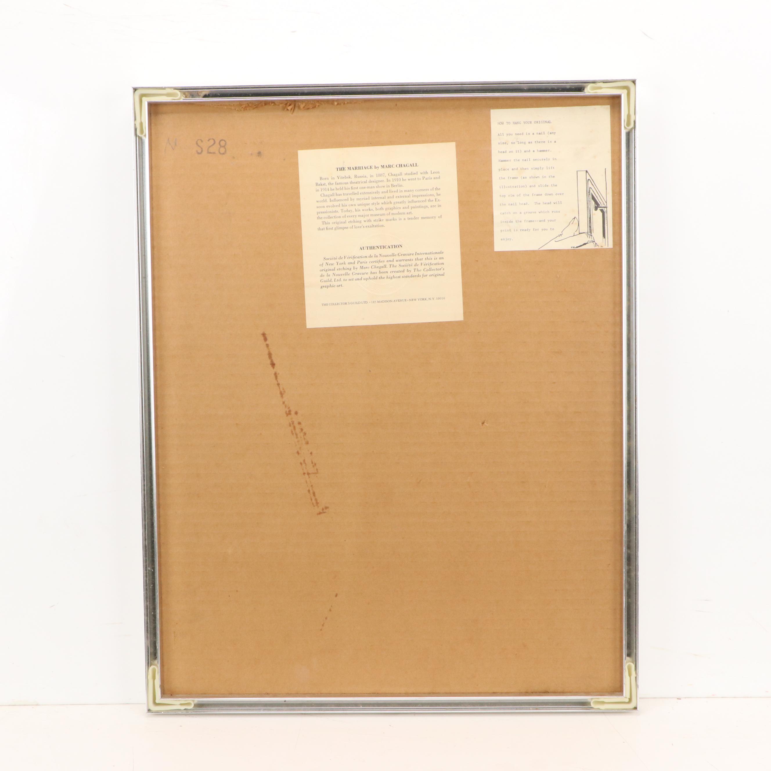 Marc Chagall Restrike Etching "The Marriage"