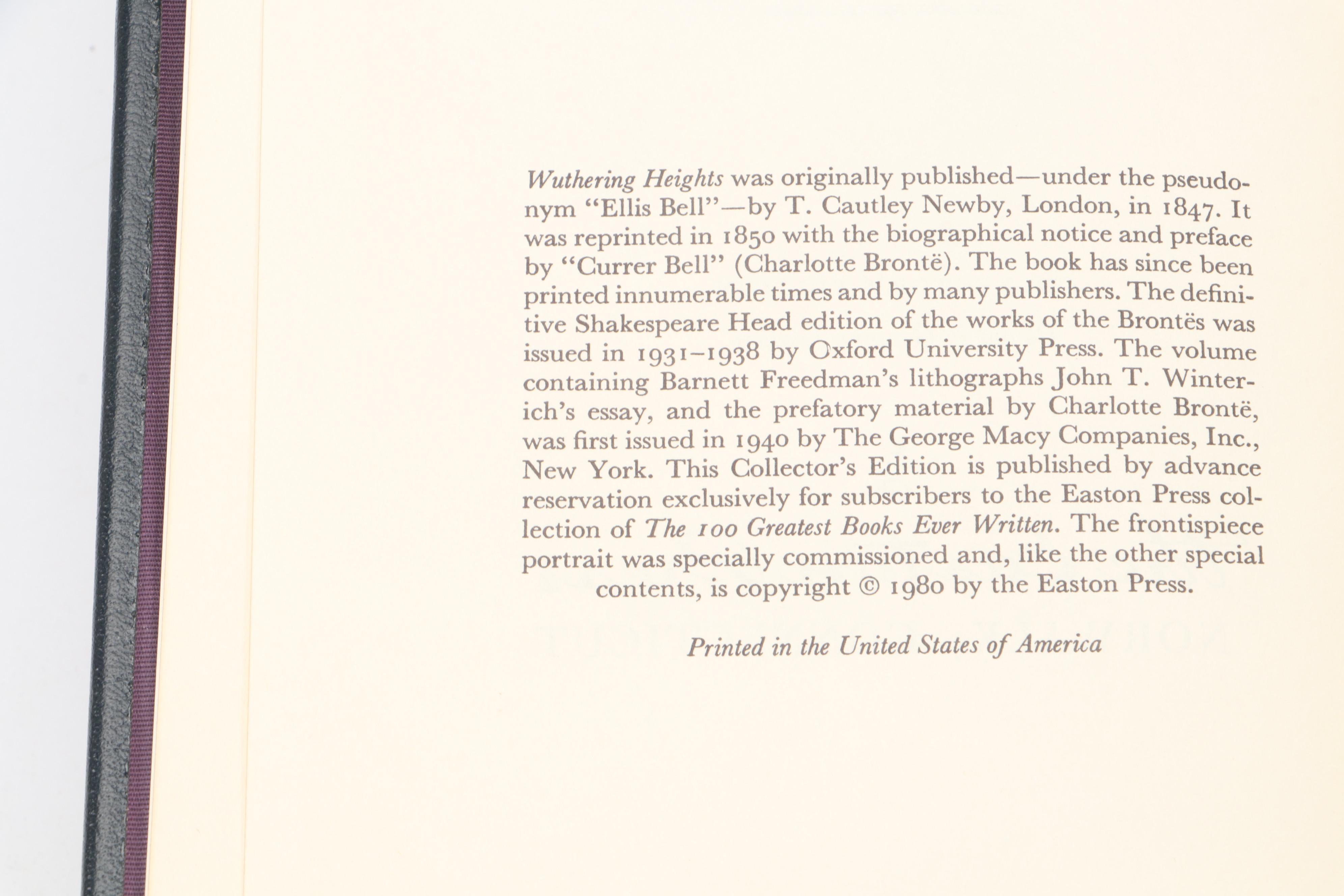 Easton Press "Jane Eyre," "Brave New World," and More Literary Classics