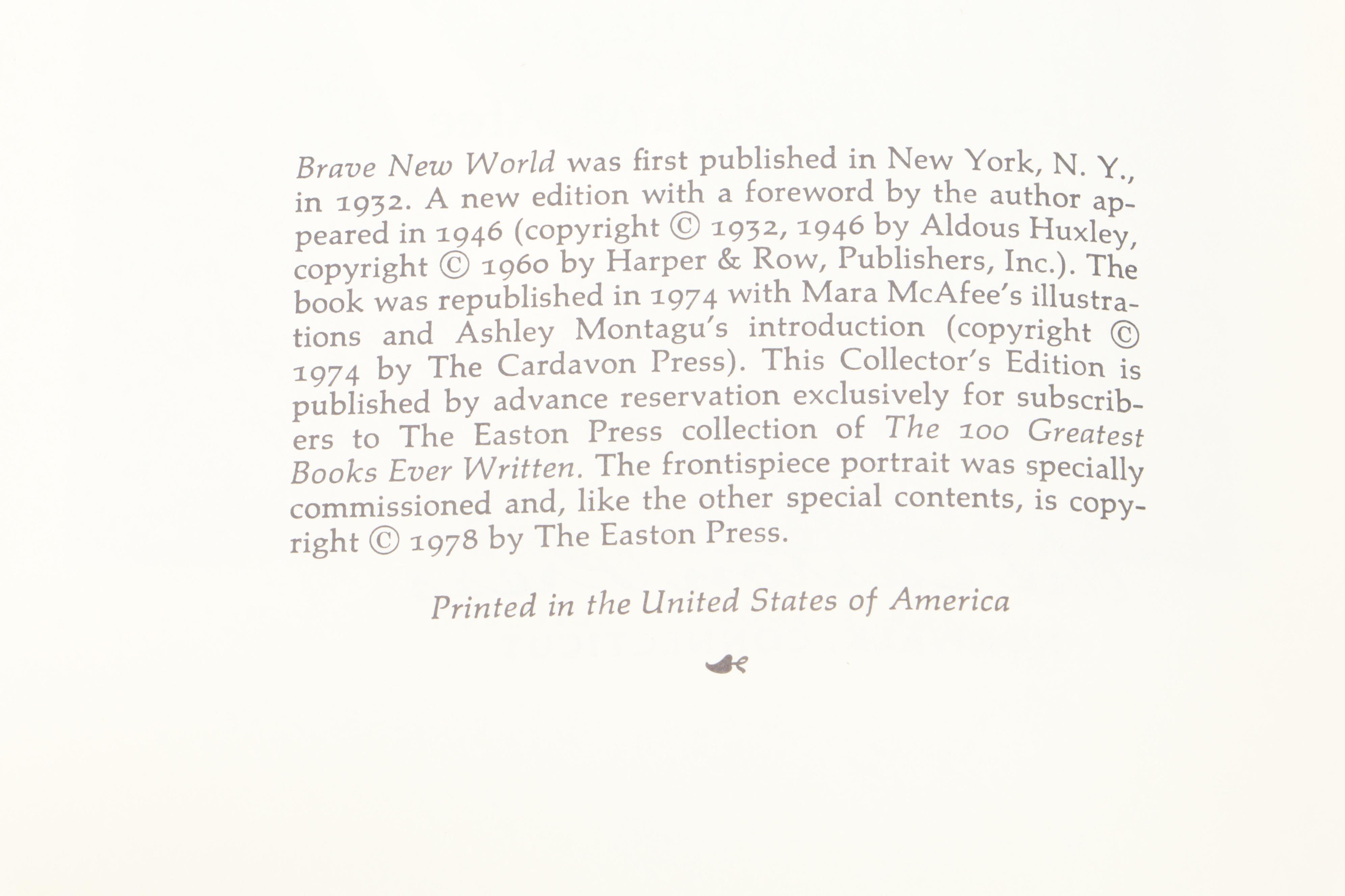 Easton Press "Jane Eyre," "Brave New World," and More Literary Classics
