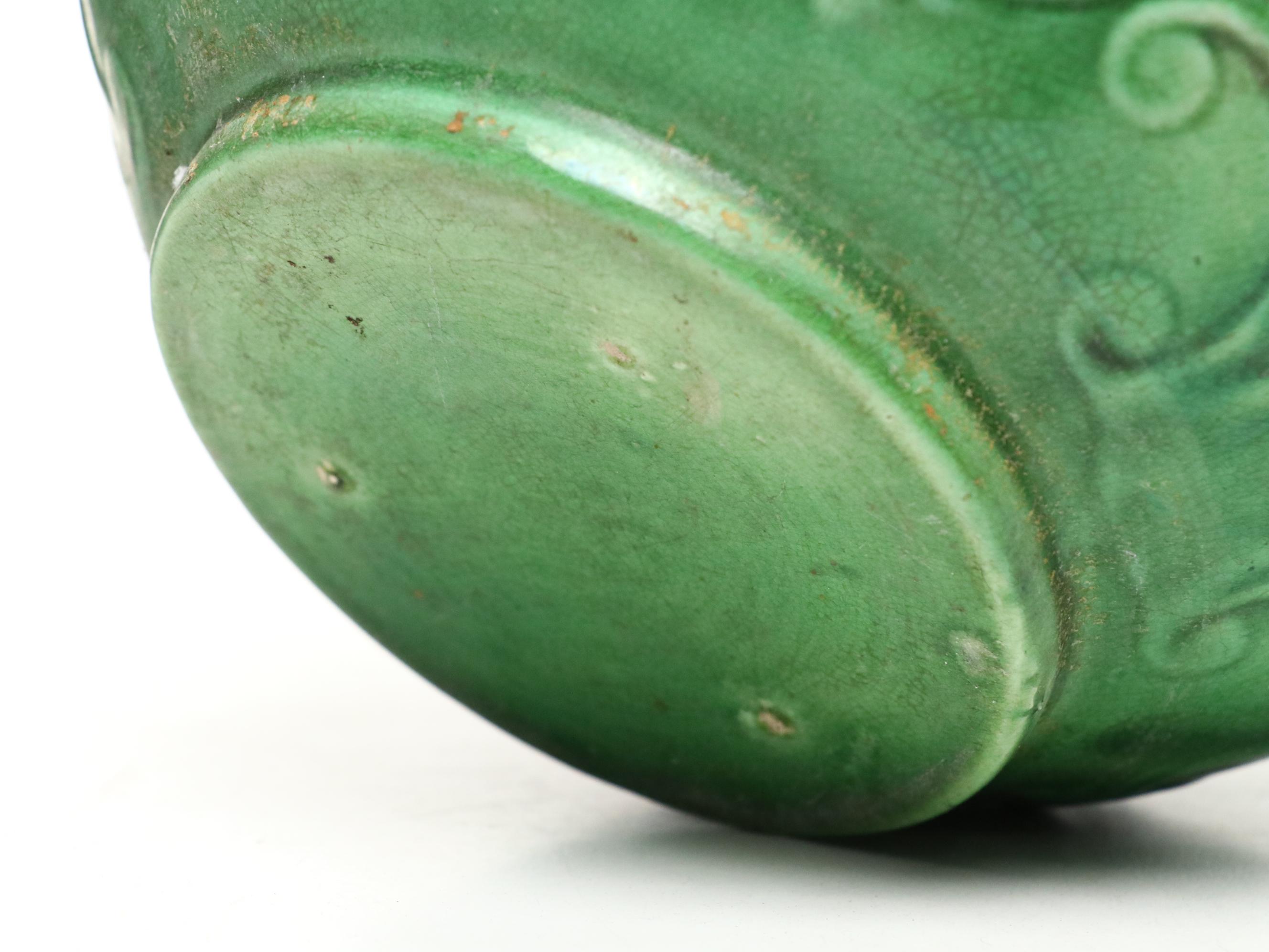 American Art Pottery Brown and Green Majolica Planters, Early to Mid-20th C.