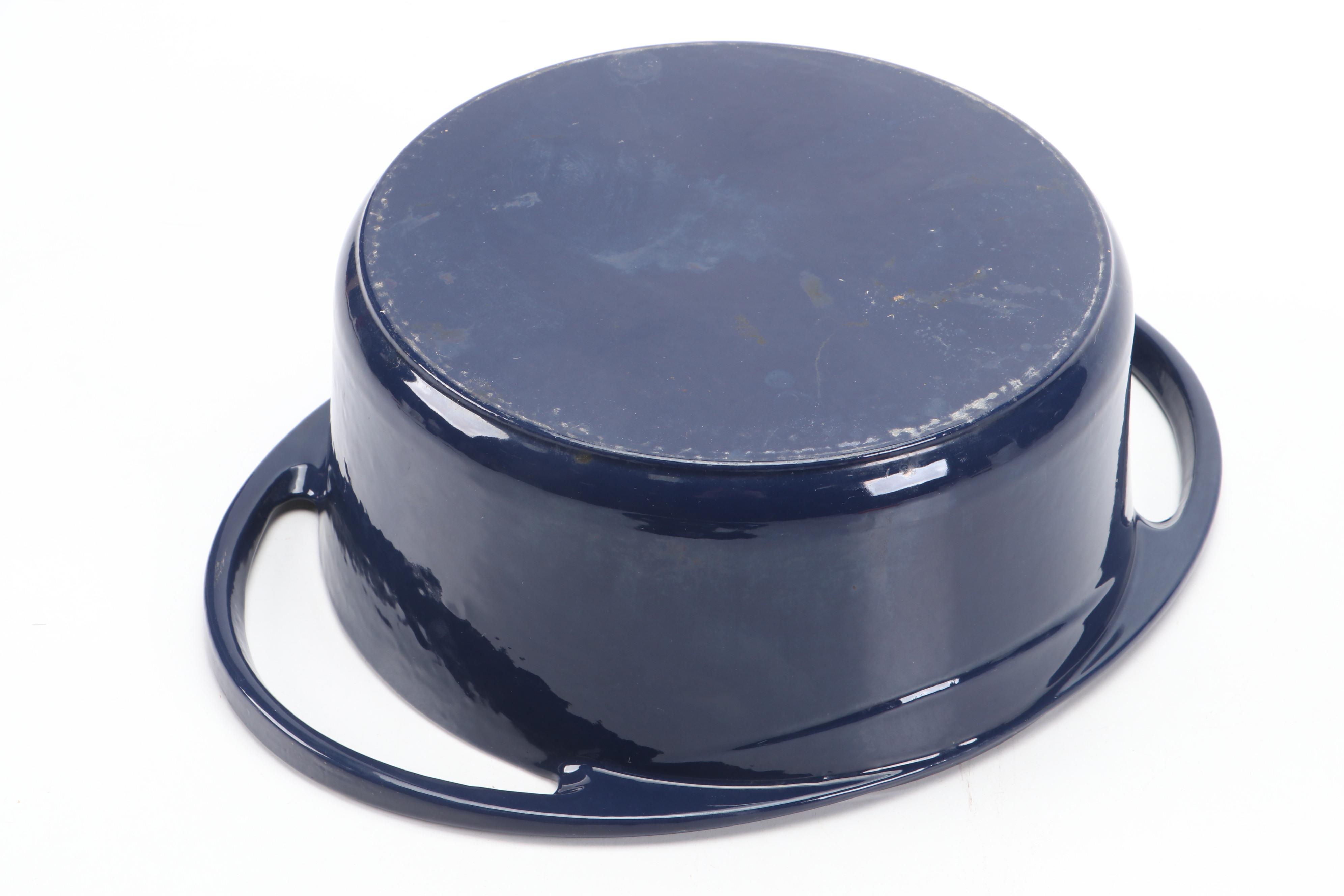 Lodge 4.2 Qt. Enameled Cast Iron Dutch Oven with Griswold Cast Iron Skillet