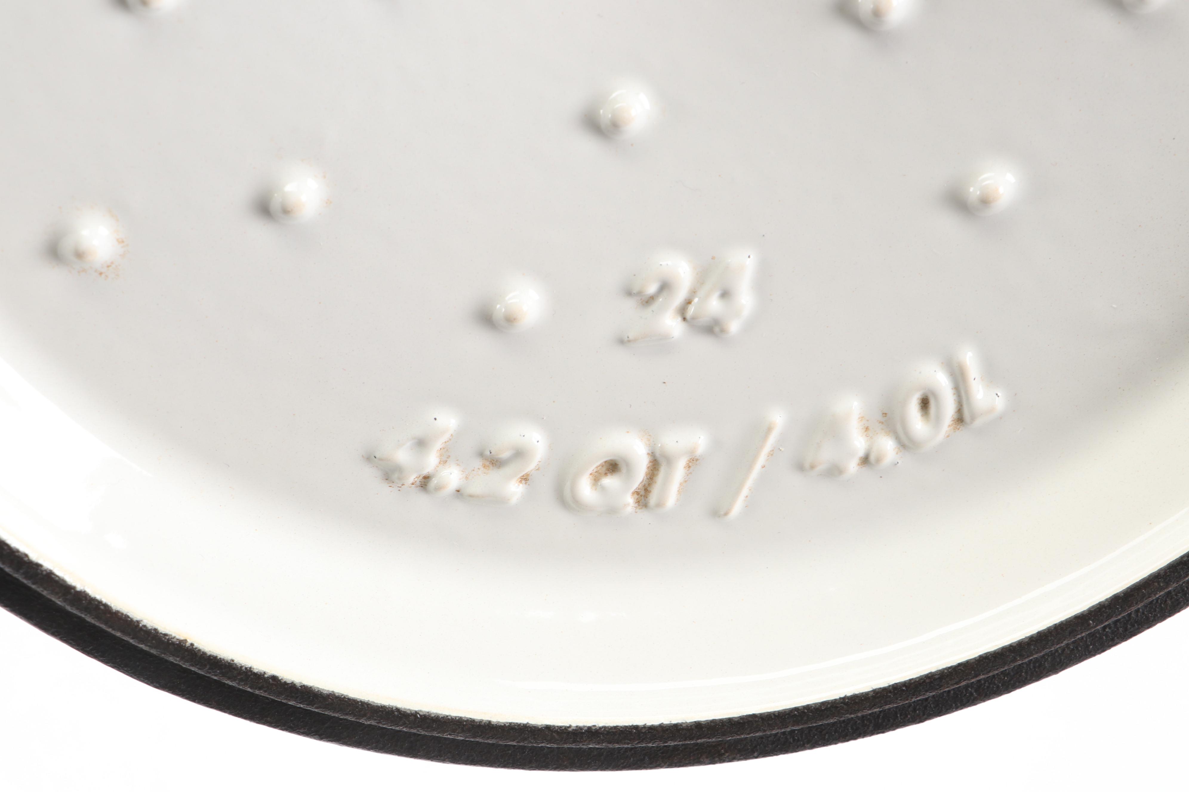 Lodge 4.2 Qt. Enameled Cast Iron Dutch Oven with Griswold Cast Iron Skillet