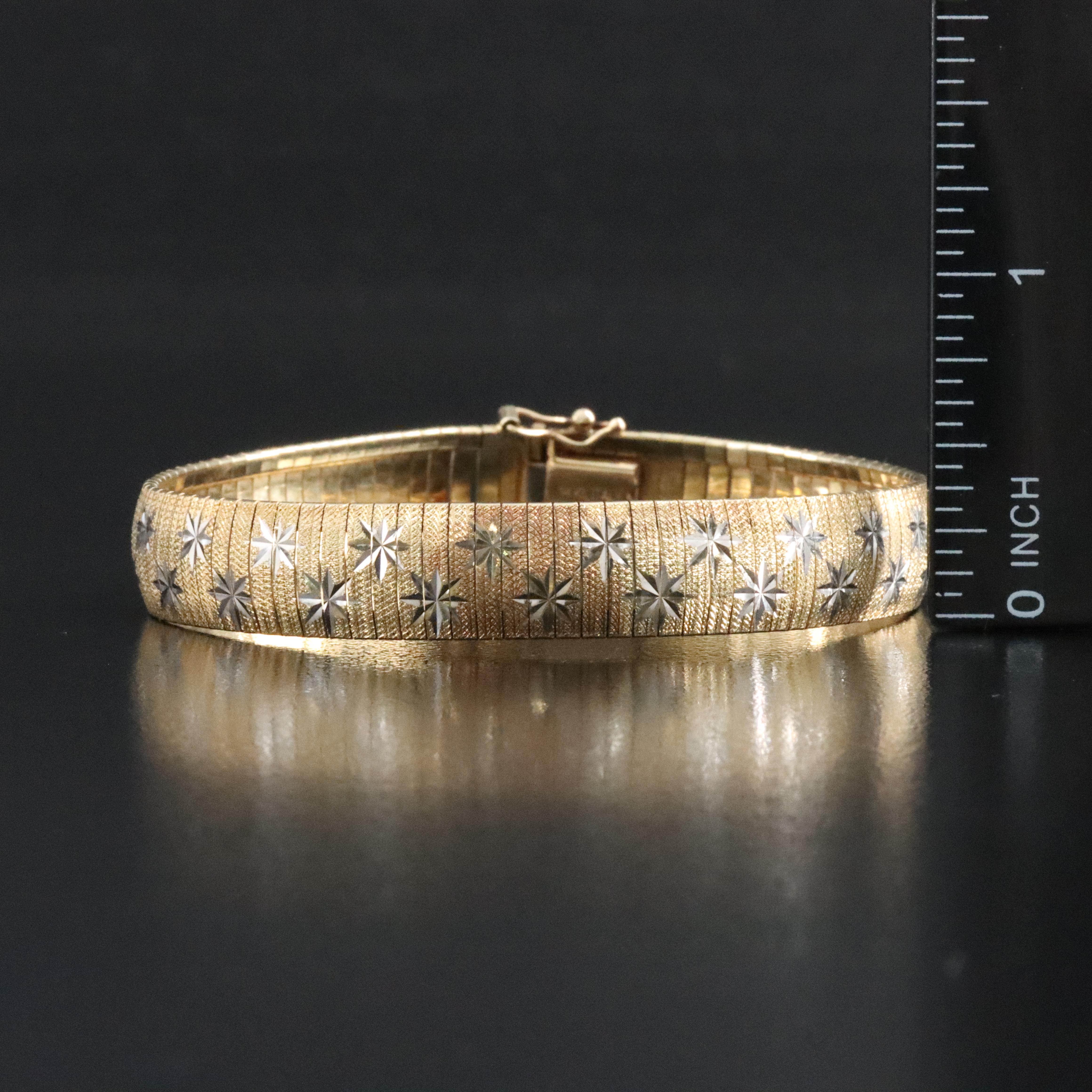 14K Omega Bracelet with Star Detail
