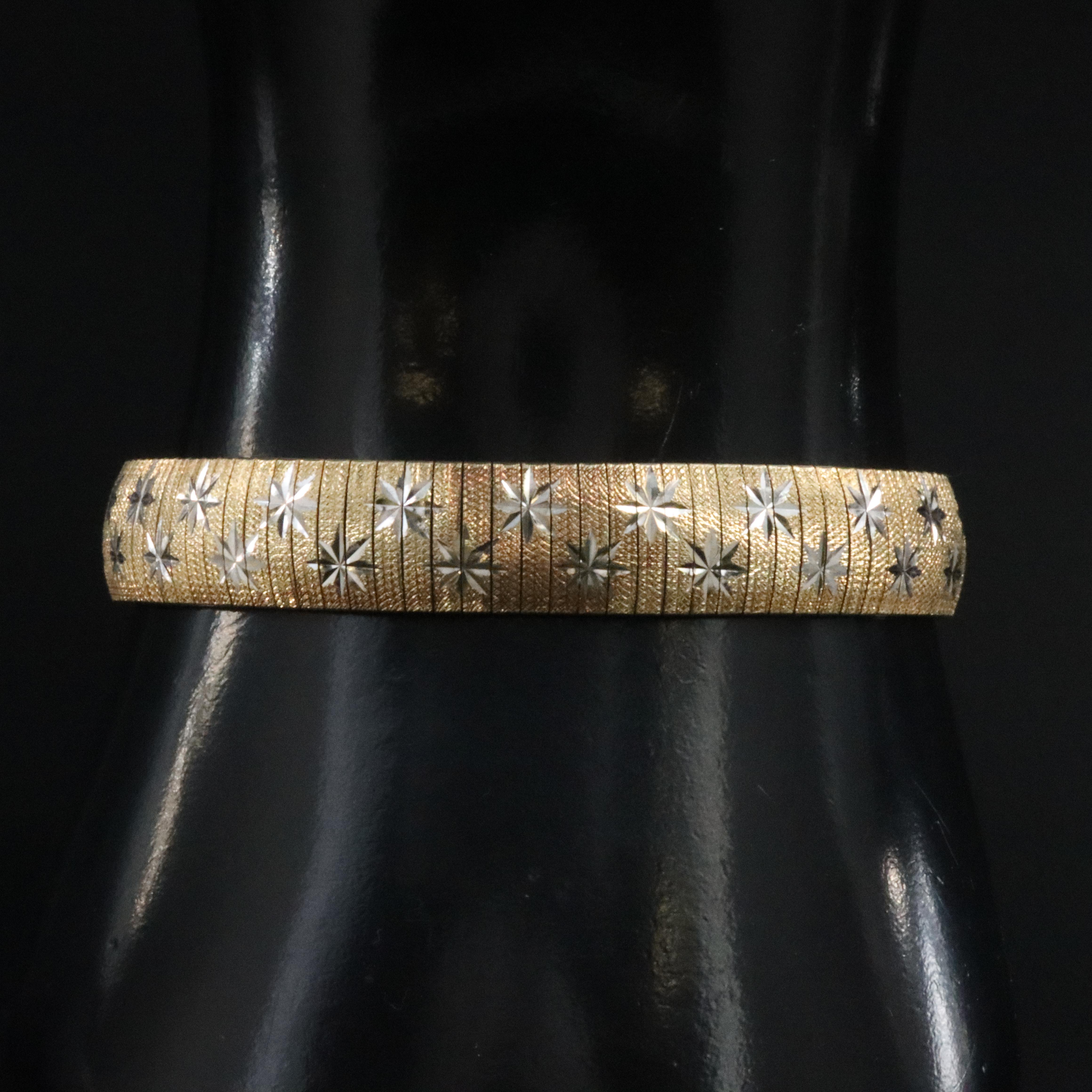 14K Omega Bracelet with Star Detail