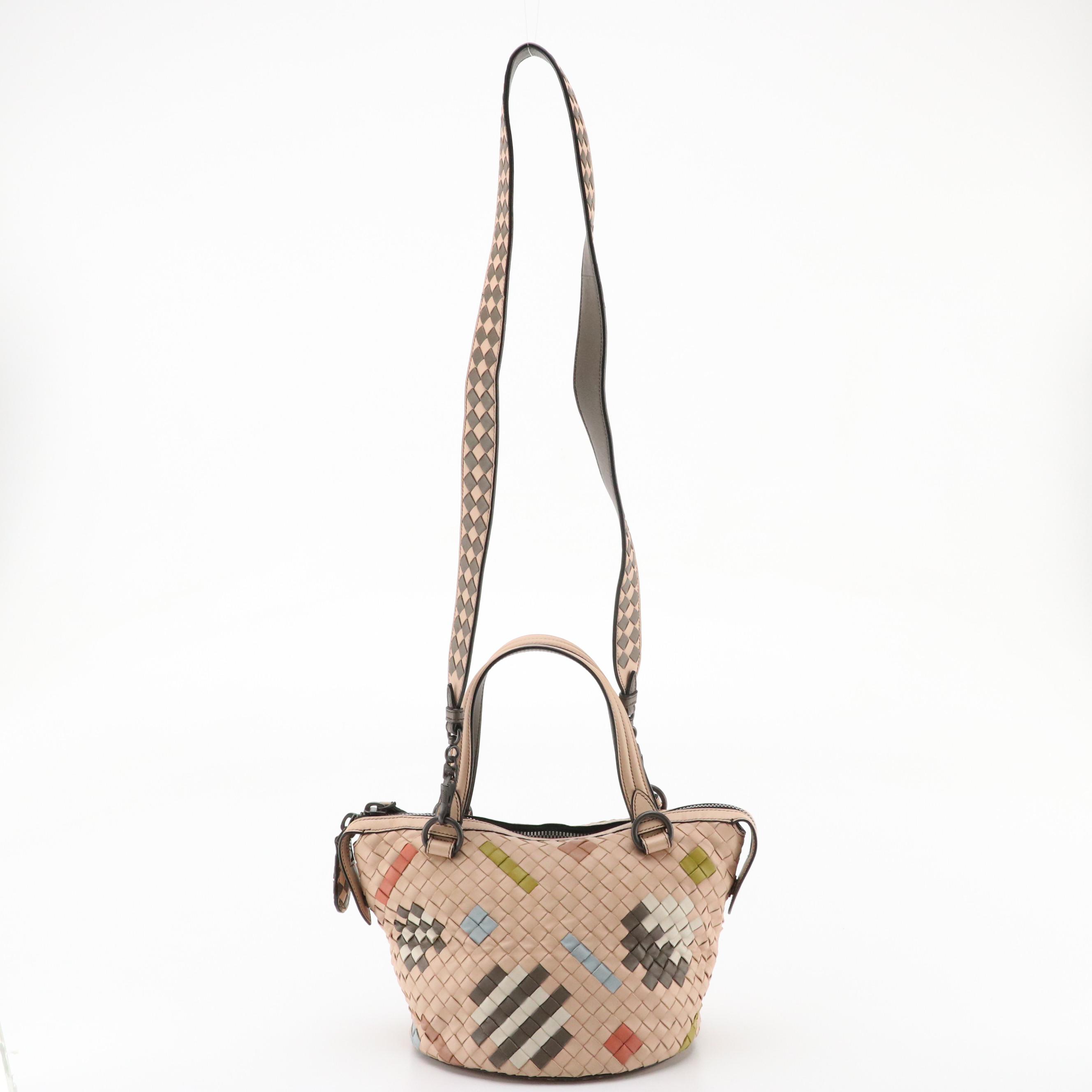 Bottega Veneta Abstract Tambura Two-Way Bag in Multicolor Intrecciato Leather