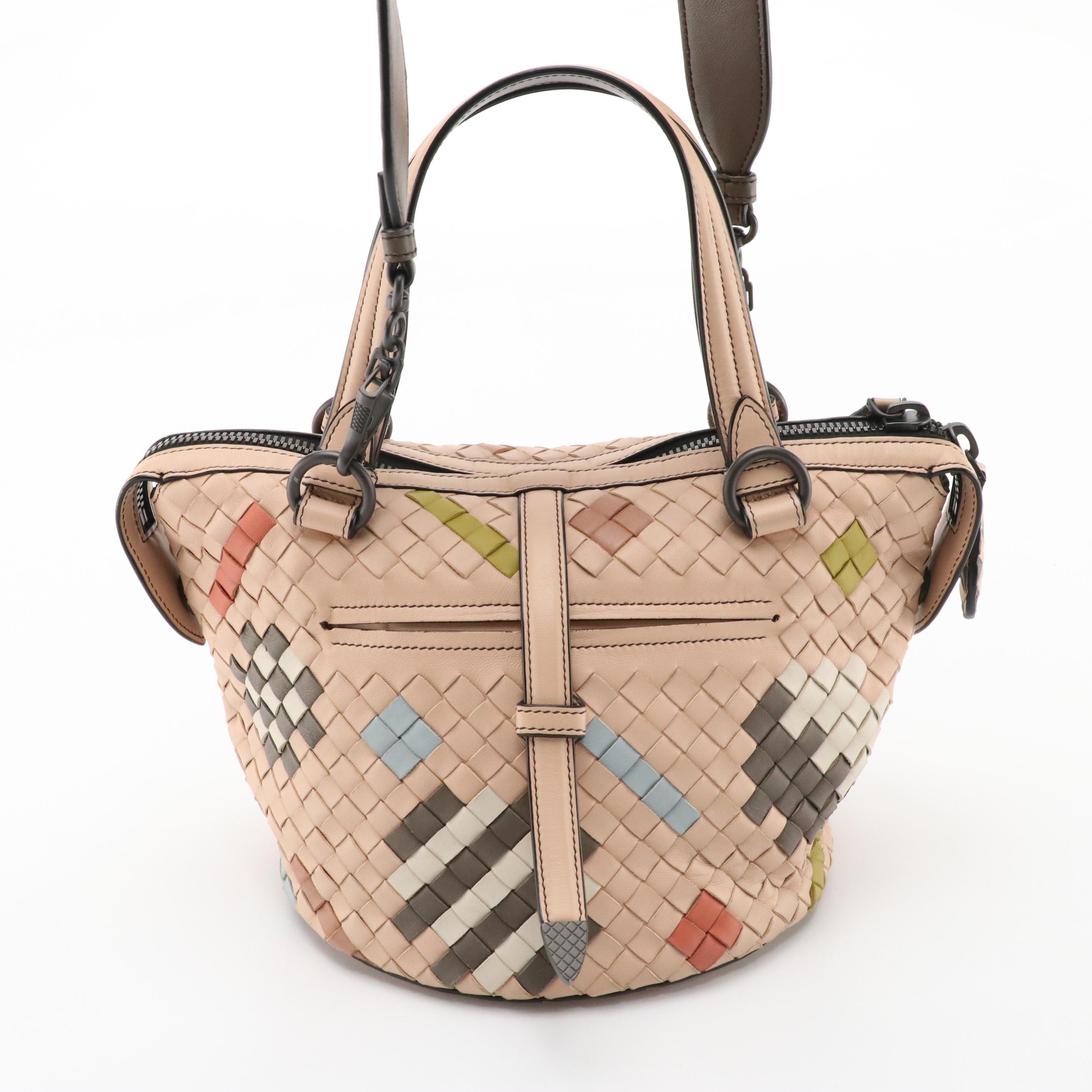 Bottega Veneta Abstract Tambura Two-Way Bag in Multicolor Intrecciato Leather