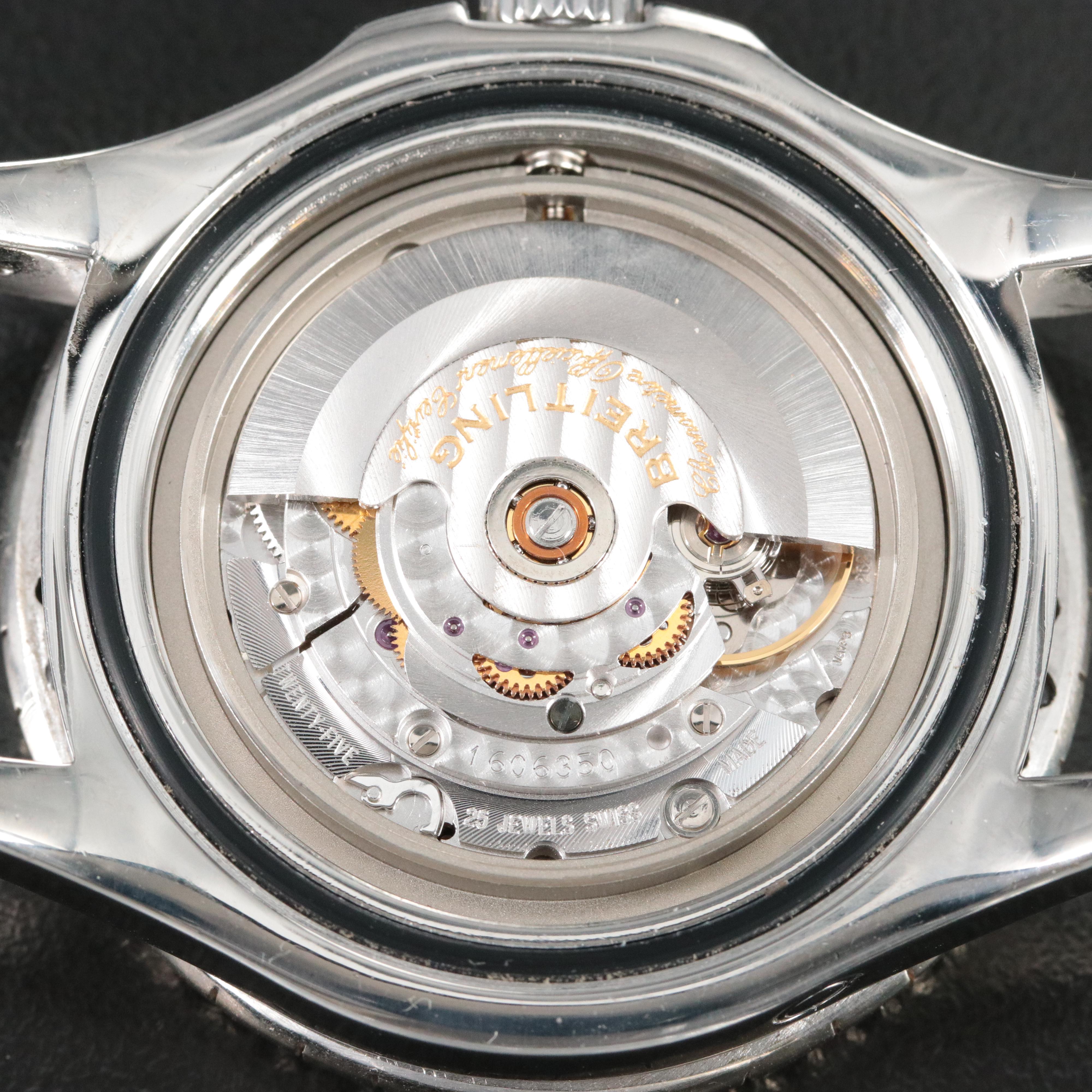 Breitling Superocean A17364 Custom 4.38CTW Diamond Bezel Steel Automatic Watch