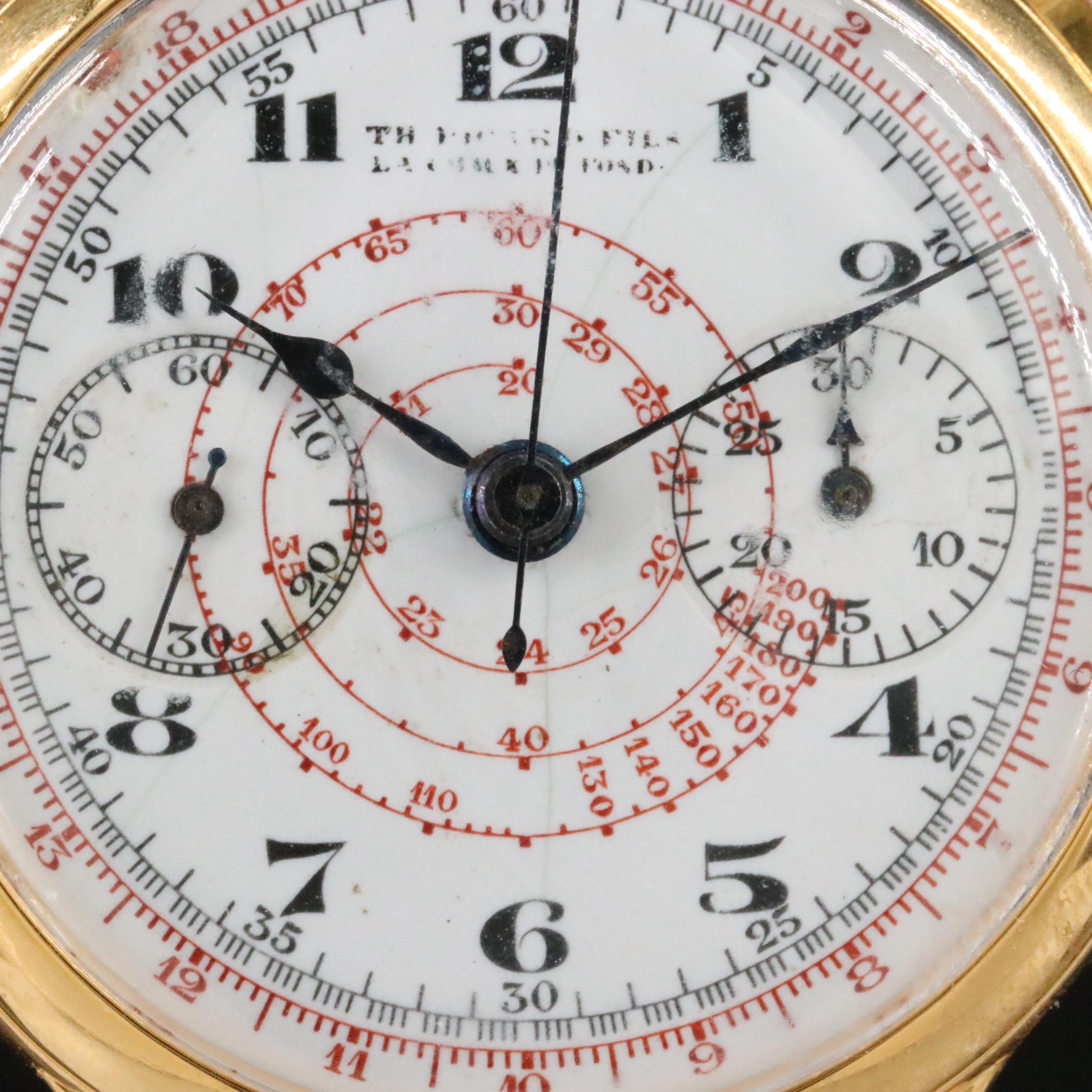 Vintage TH Picard Fils Chronograph 39mm Gold-Plated Manual-Wind Watch