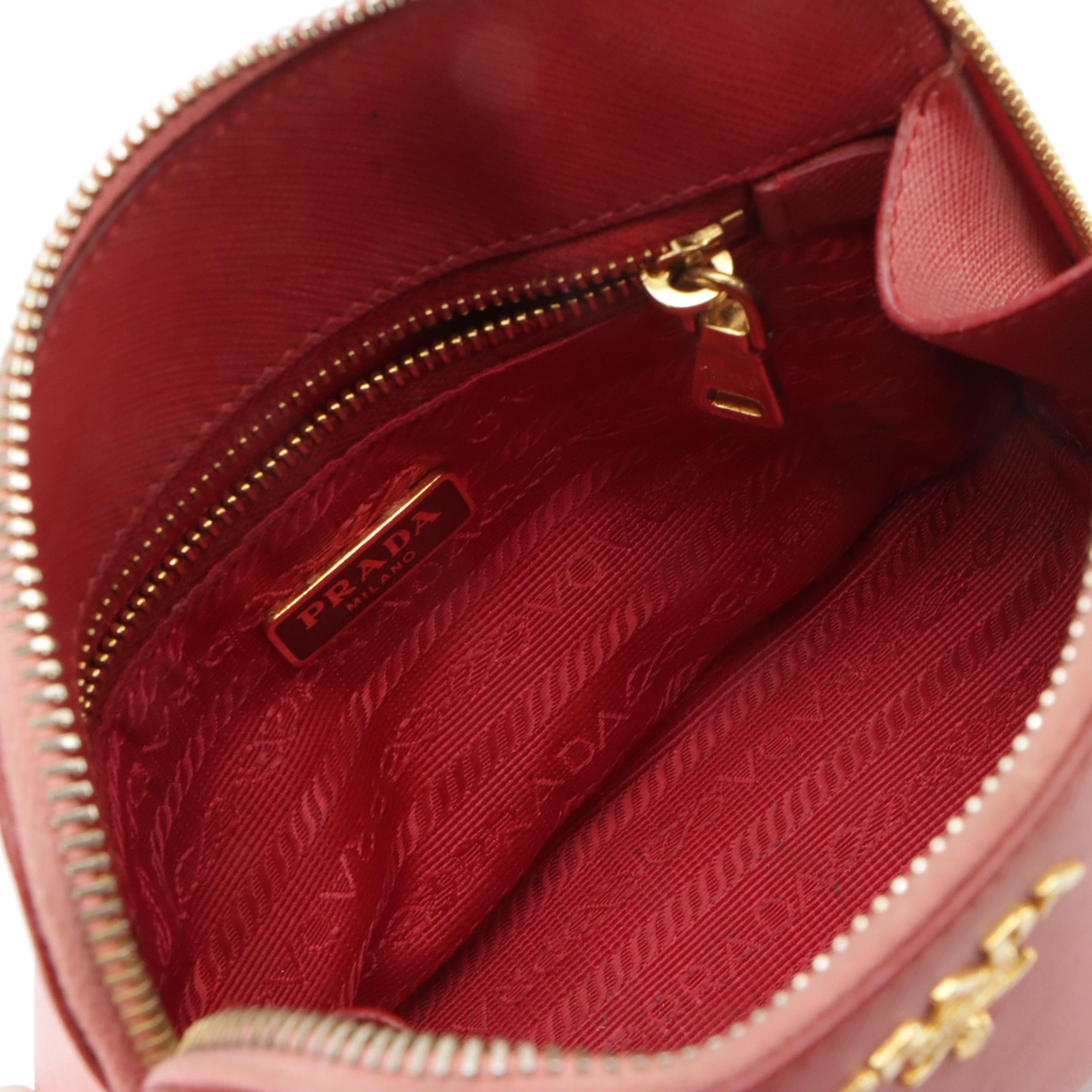 Prada Accessory Pouch in Color Block Saffiano Leather