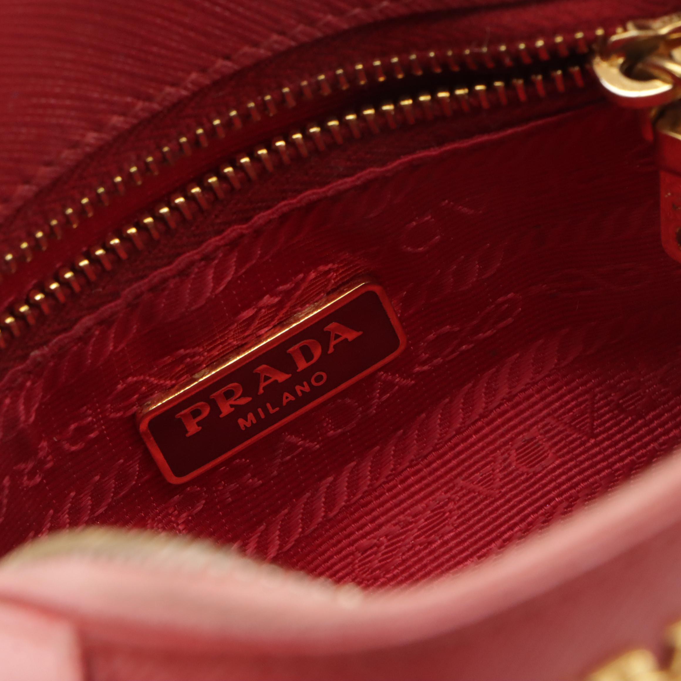 Prada Accessory Pouch in Color Block Saffiano Leather