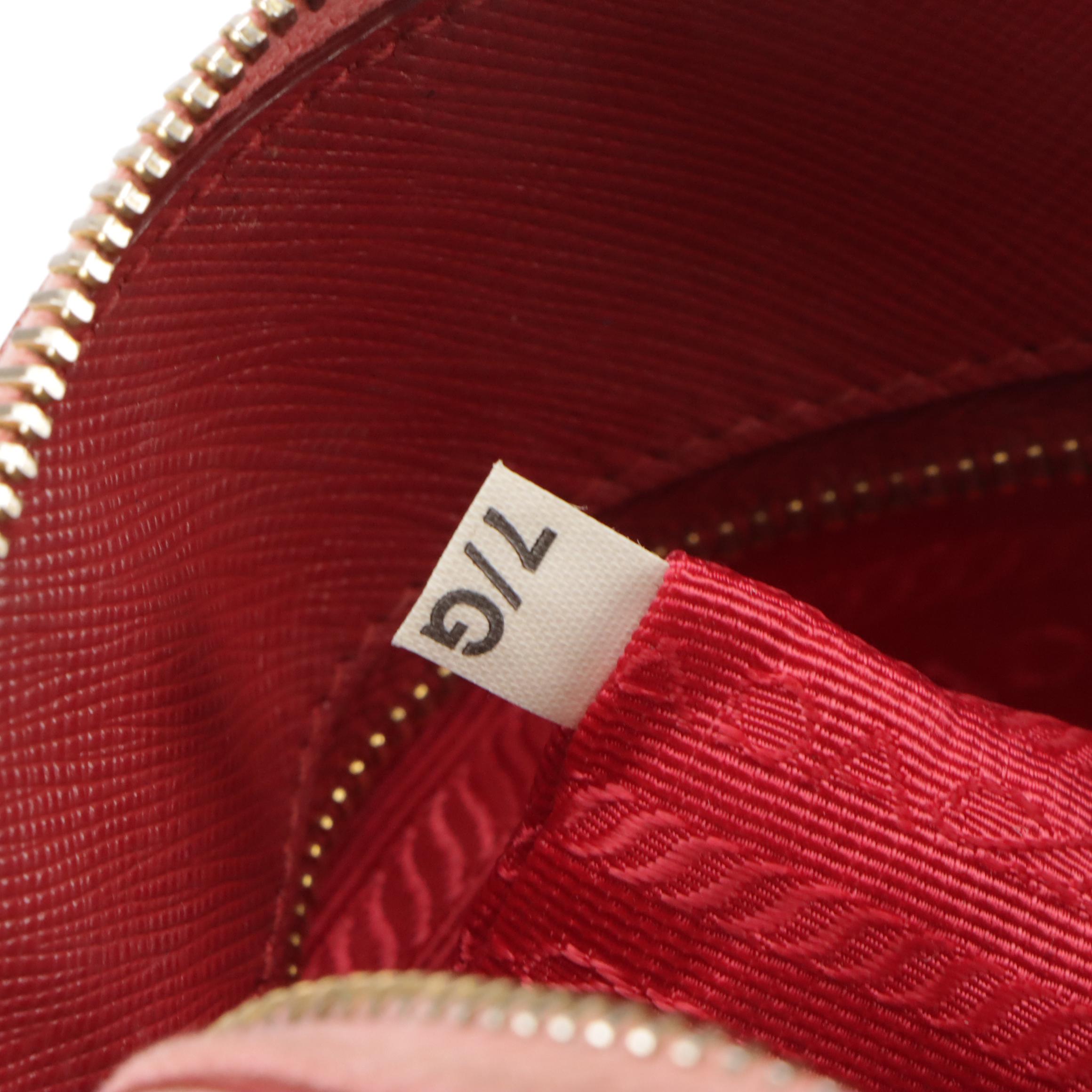 Prada Accessory Pouch in Color Block Saffiano Leather