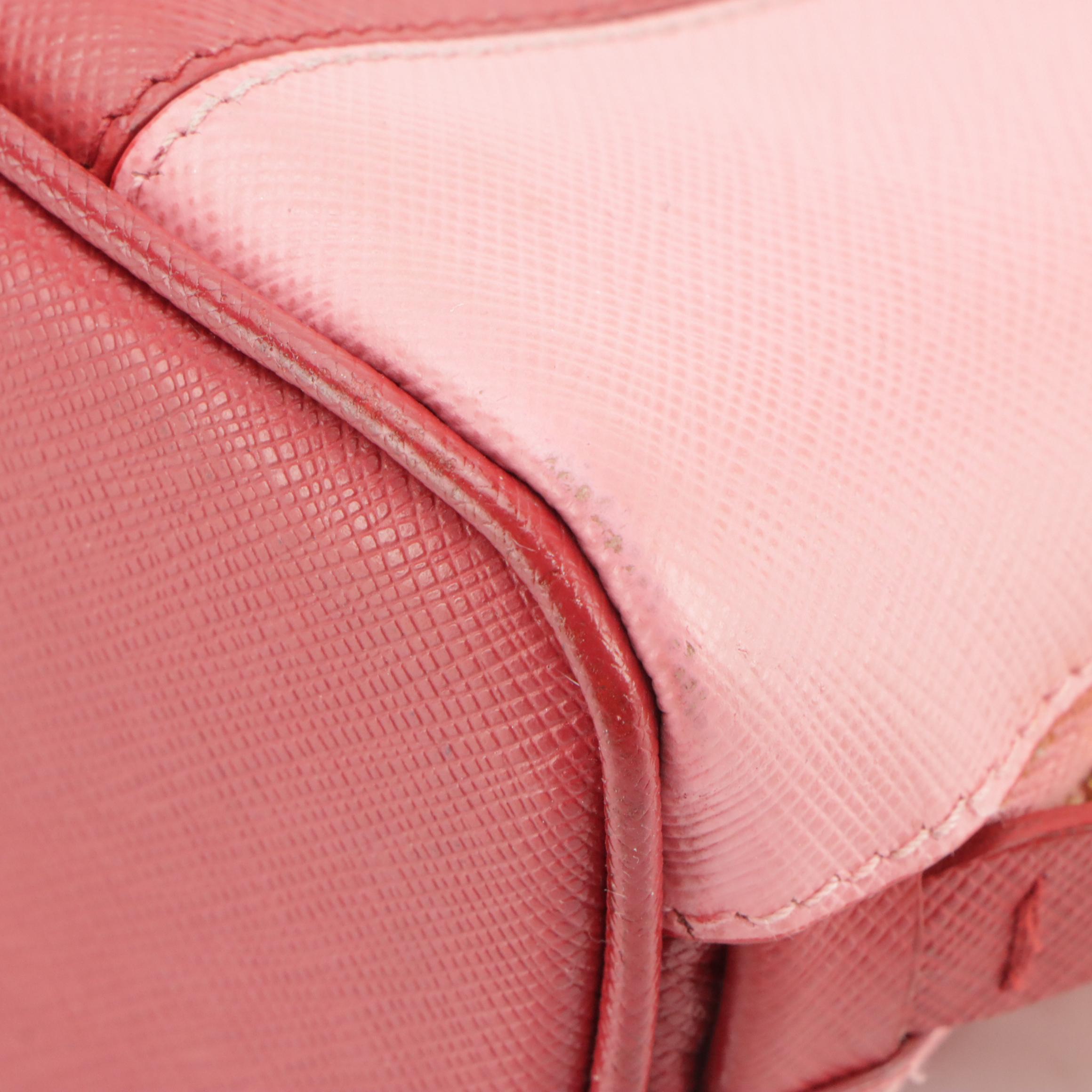 Prada Accessory Pouch in Color Block Saffiano Leather