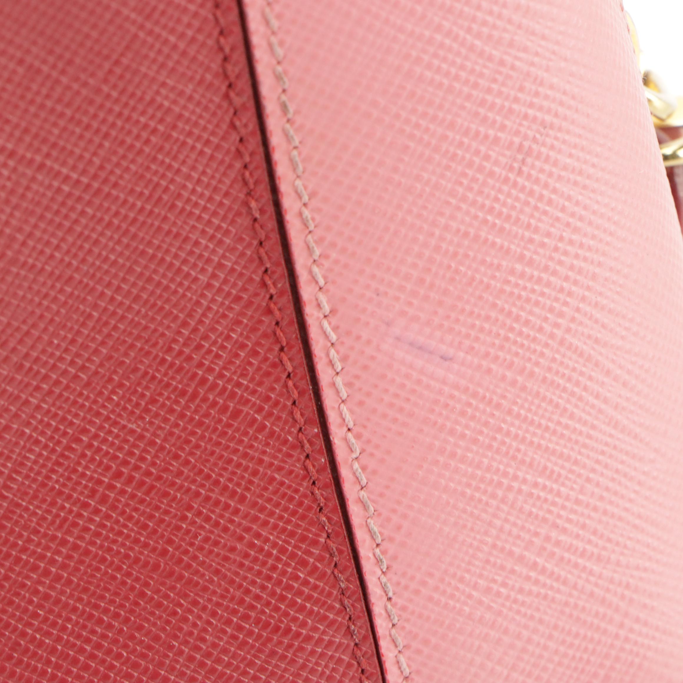 Prada Accessory Pouch in Color Block Saffiano Leather