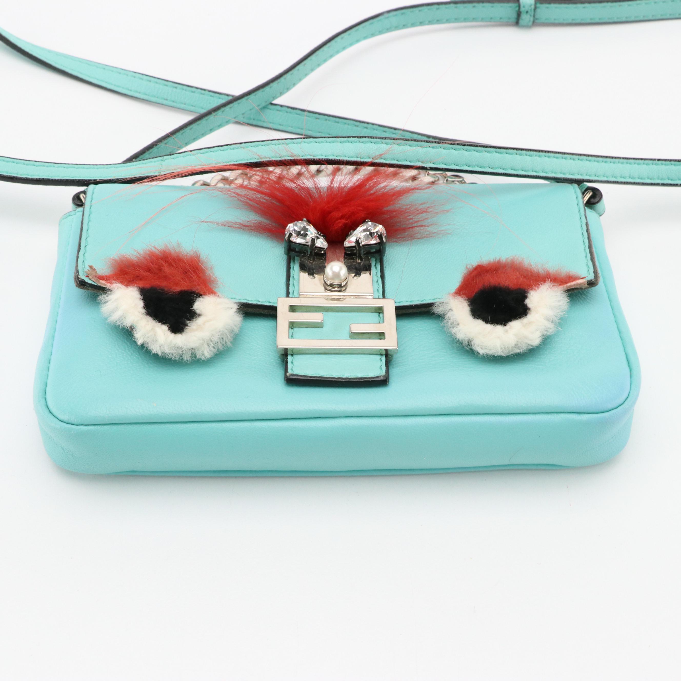 Fendi Mini Monster Baguette Bag 8M0354 in Leather